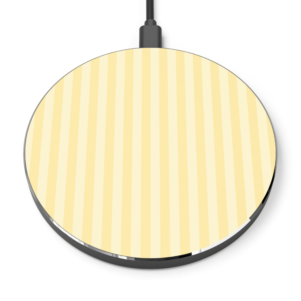 Pale Yellow Striped Wireless Charger