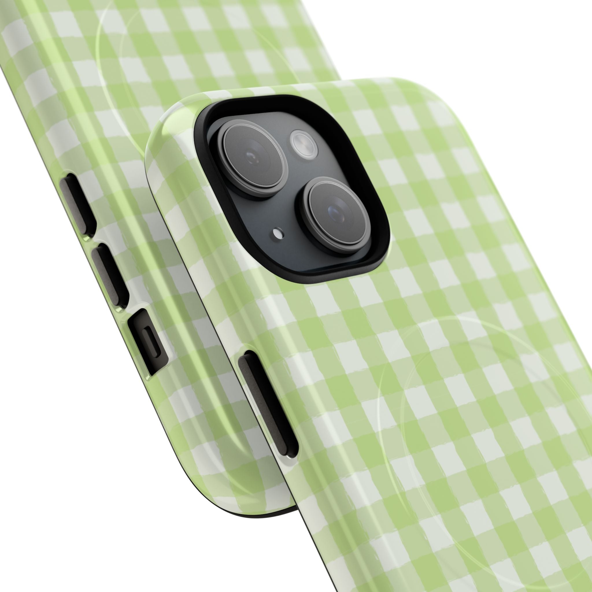 Green Gingham iPhone Case – MagSafe Compatible