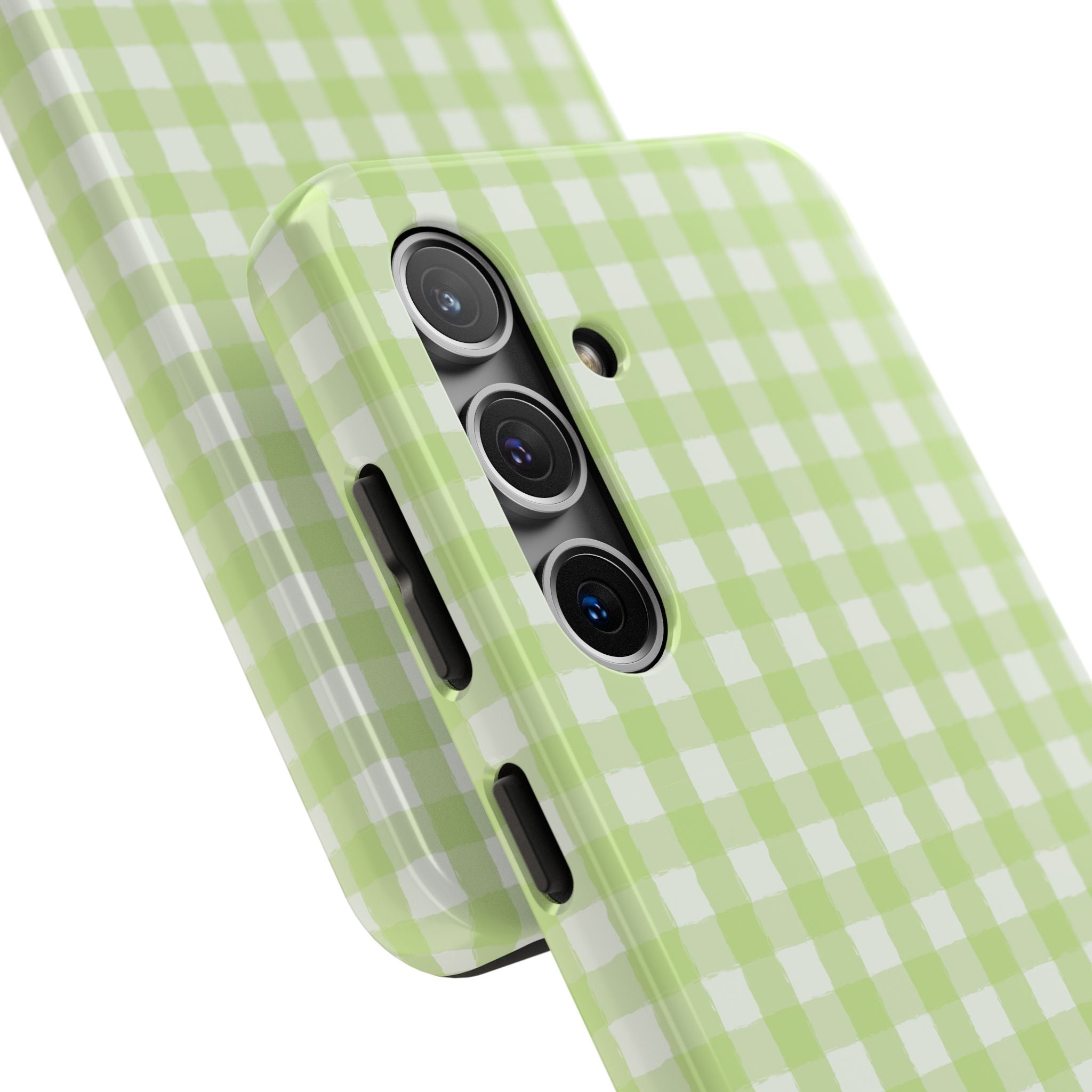 Green Gingham Tough Samsung Case – Pastel Plaid Protective Cover