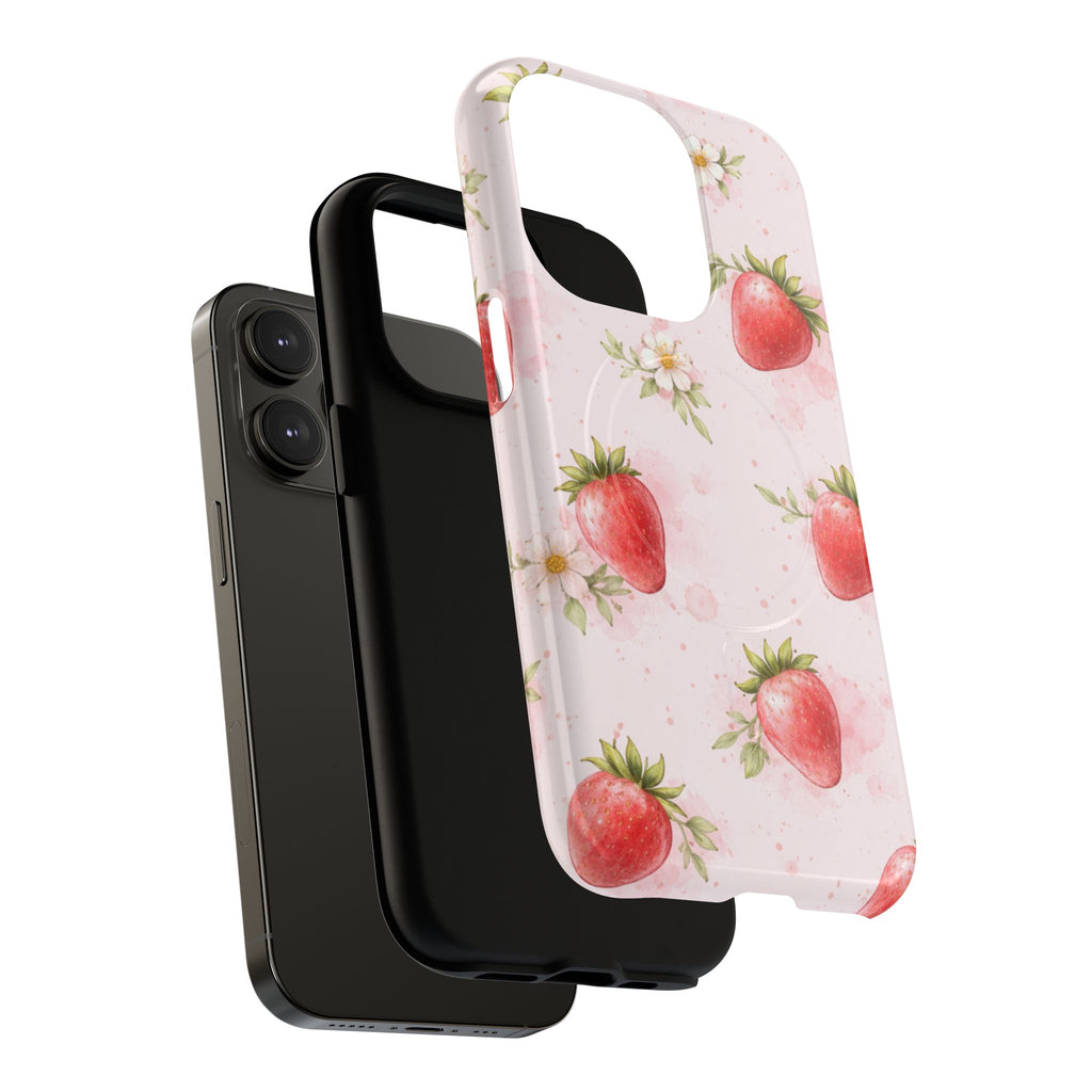 Strawberry Blossom iPhone Case – MagSafe Compatible