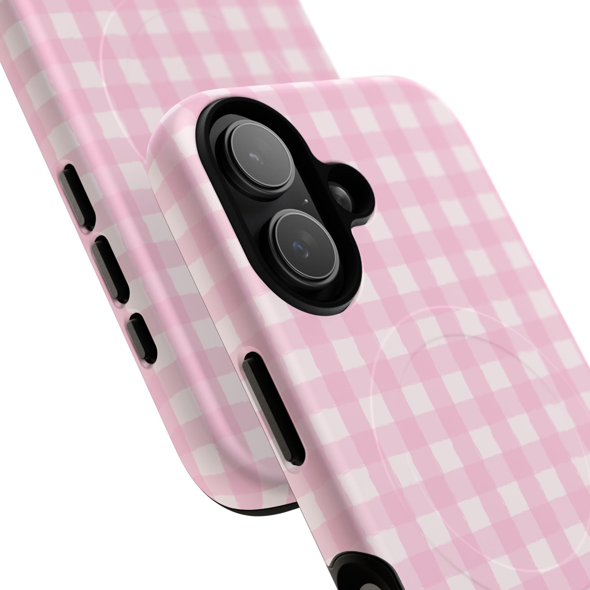 Pink Gingham iPhone Case – MagSafe Compatible