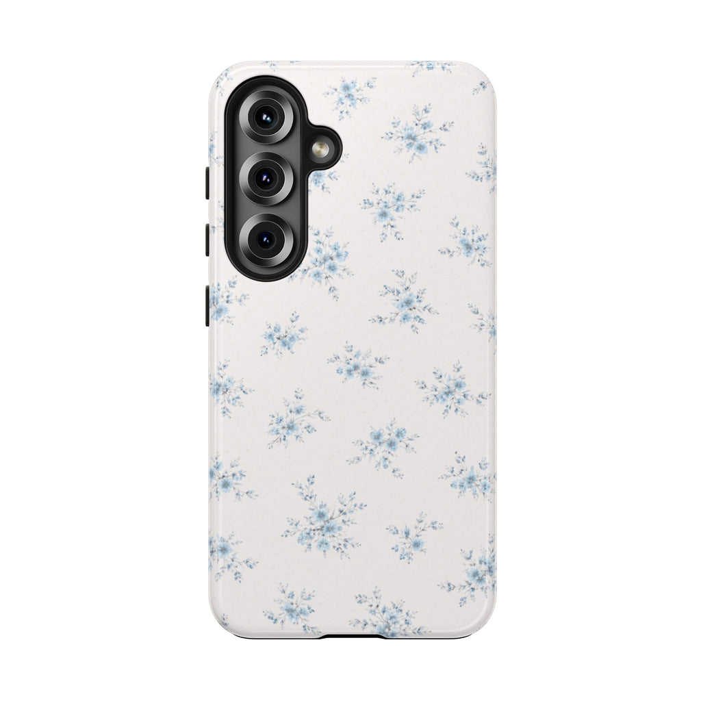 Blue Baby Breath Floral Samsung Galaxy Tough Phone Case, Delicate Botanical Print