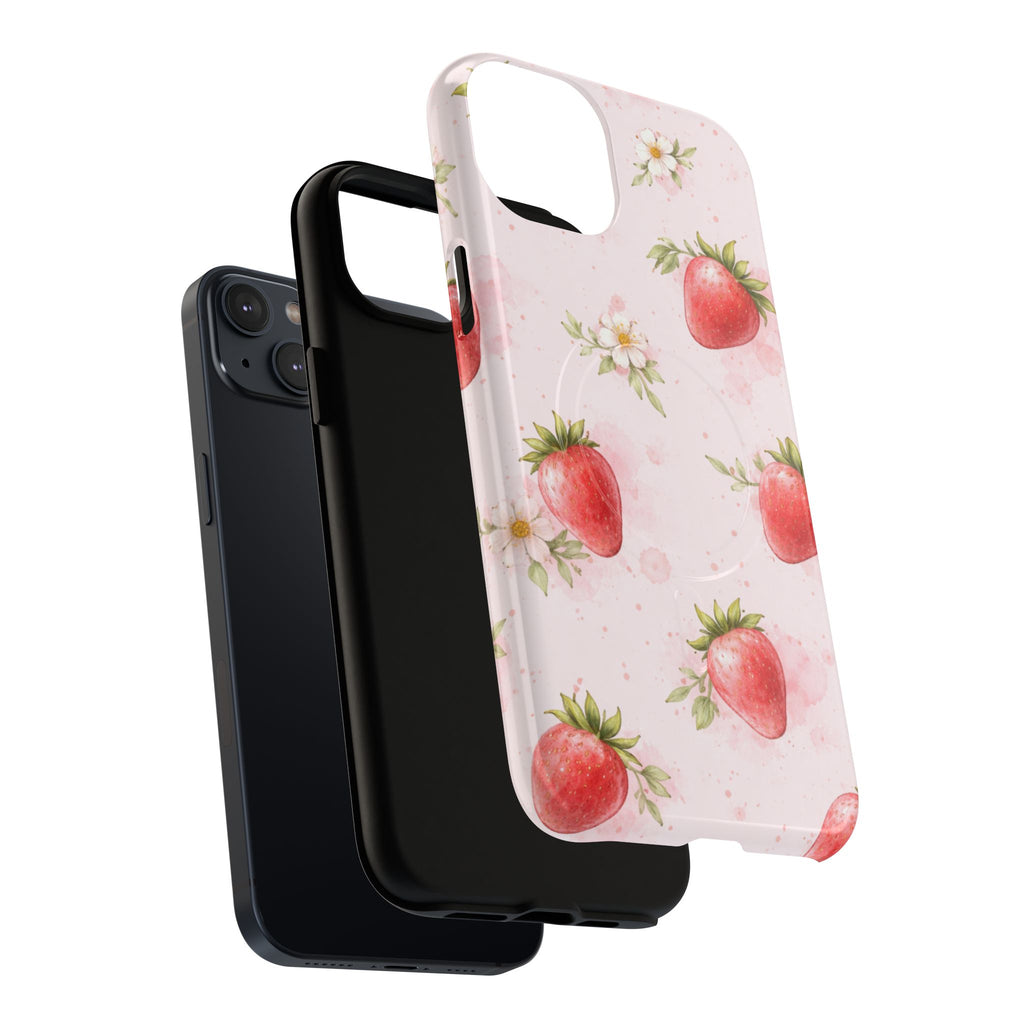 Strawberry Blossom iPhone Case – MagSafe Compatible