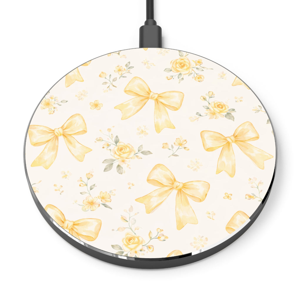 Yellow Bow Floral Wireless Charger