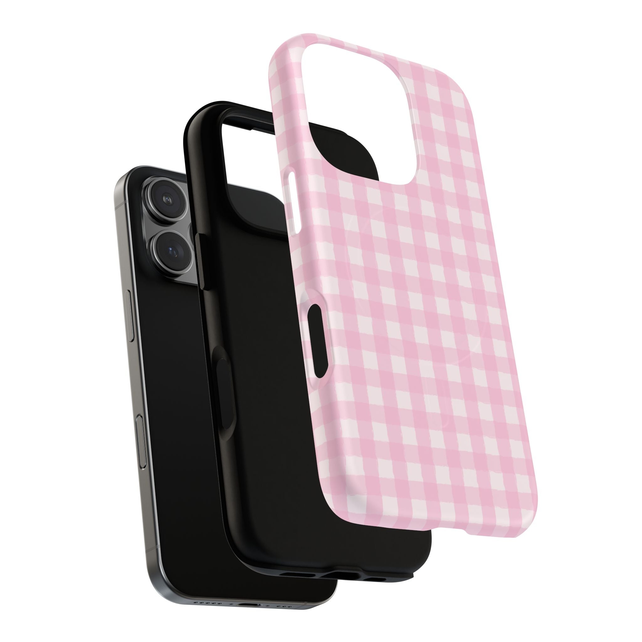 Pink Gingham iPhone Case – MagSafe Compatible