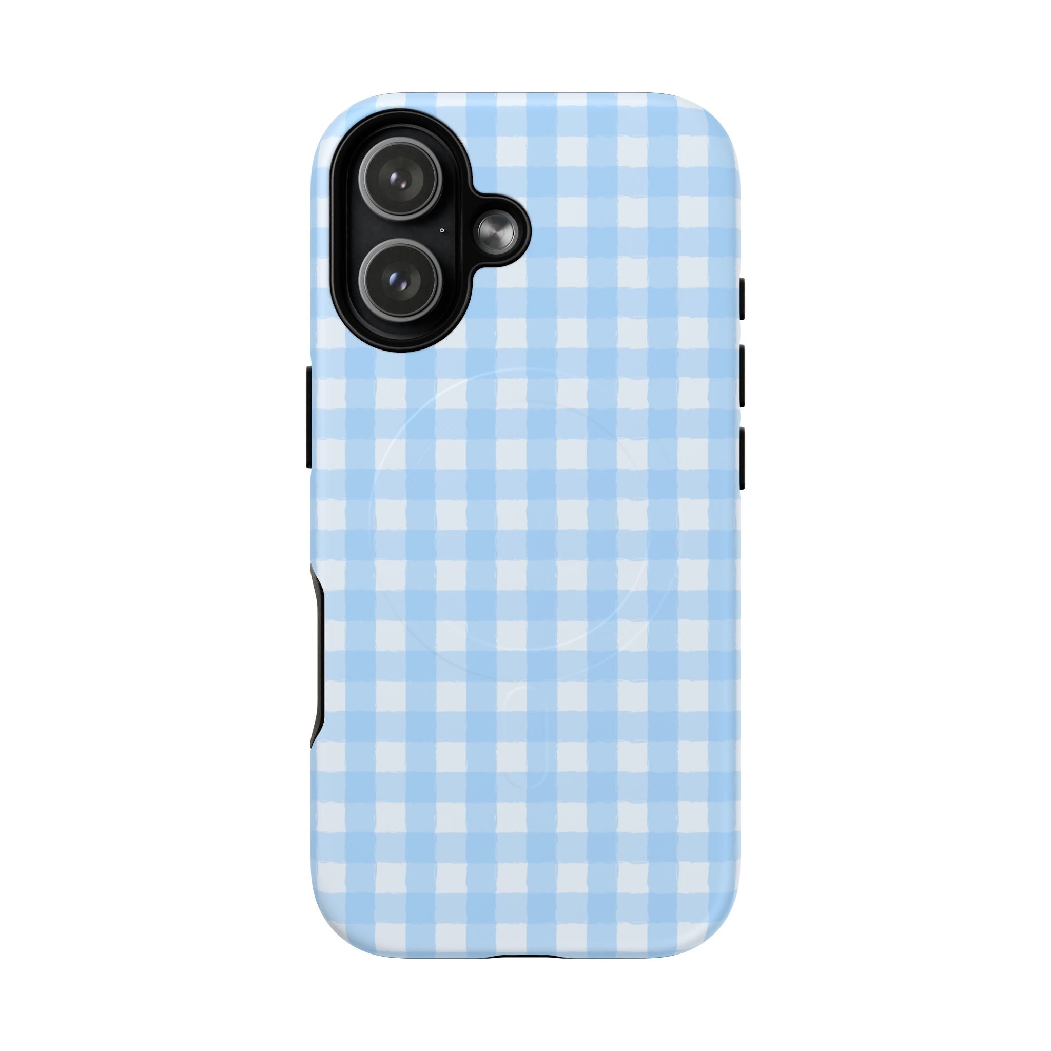 Blue Gingham iPhone Case – MagSafe Compatible