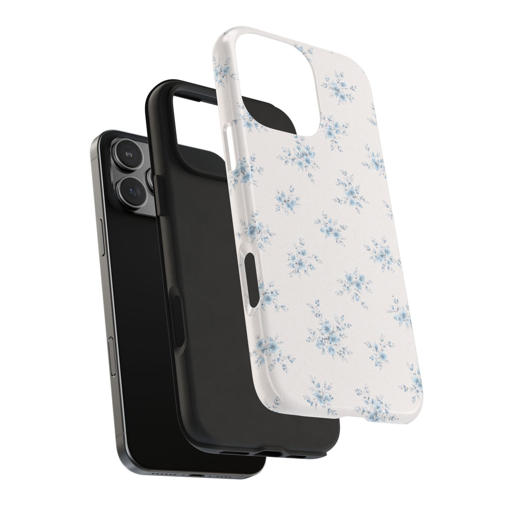 Blue Floral Sprig iPhone Case, Tough Botanical Print