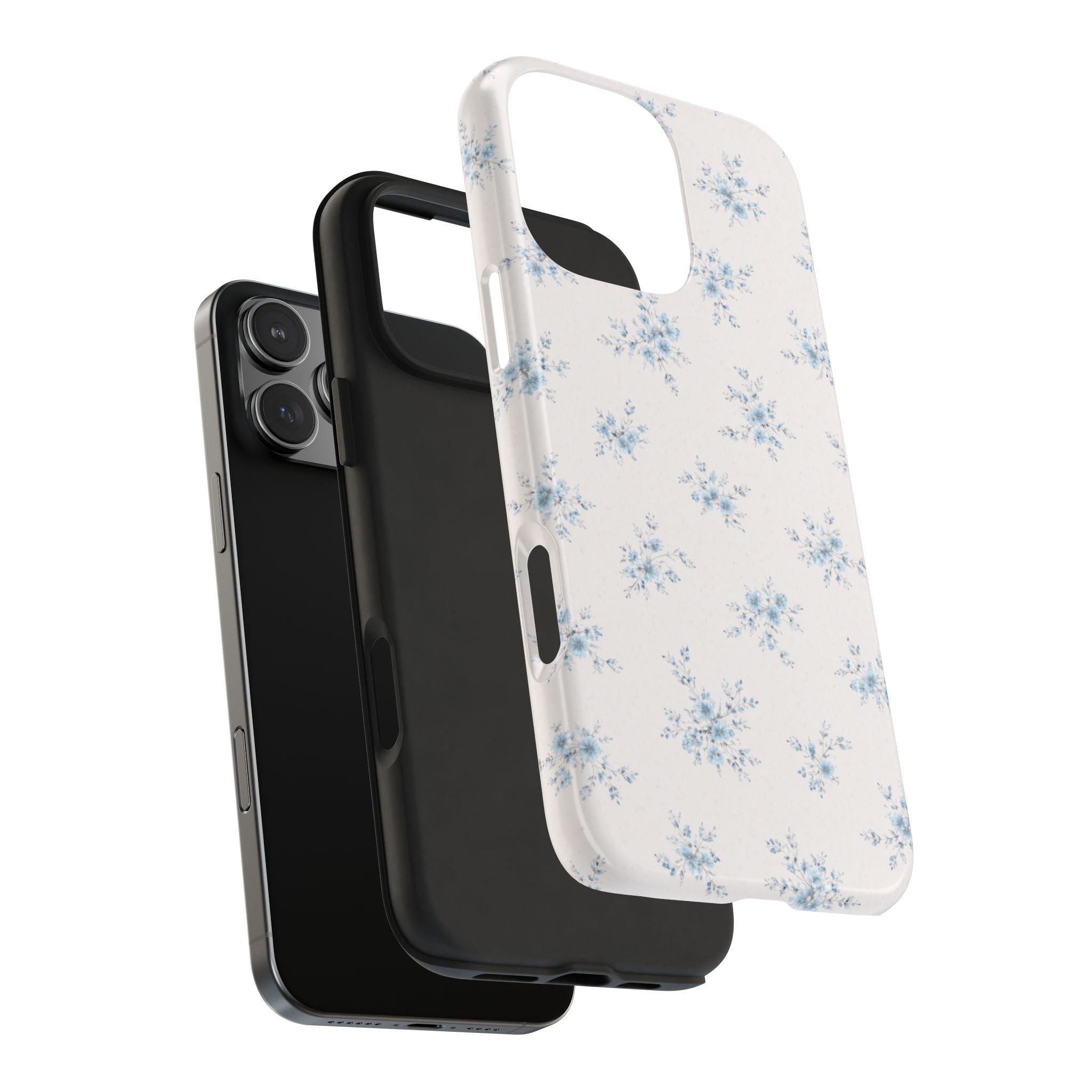 Blue Floral Sprig iPhone Case, Tough Botanical Print