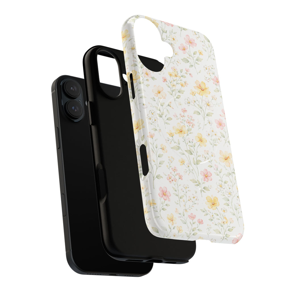 Floral Meadow Tough Magnetic Phone Case | Pastel Wildflower iPhone Cover