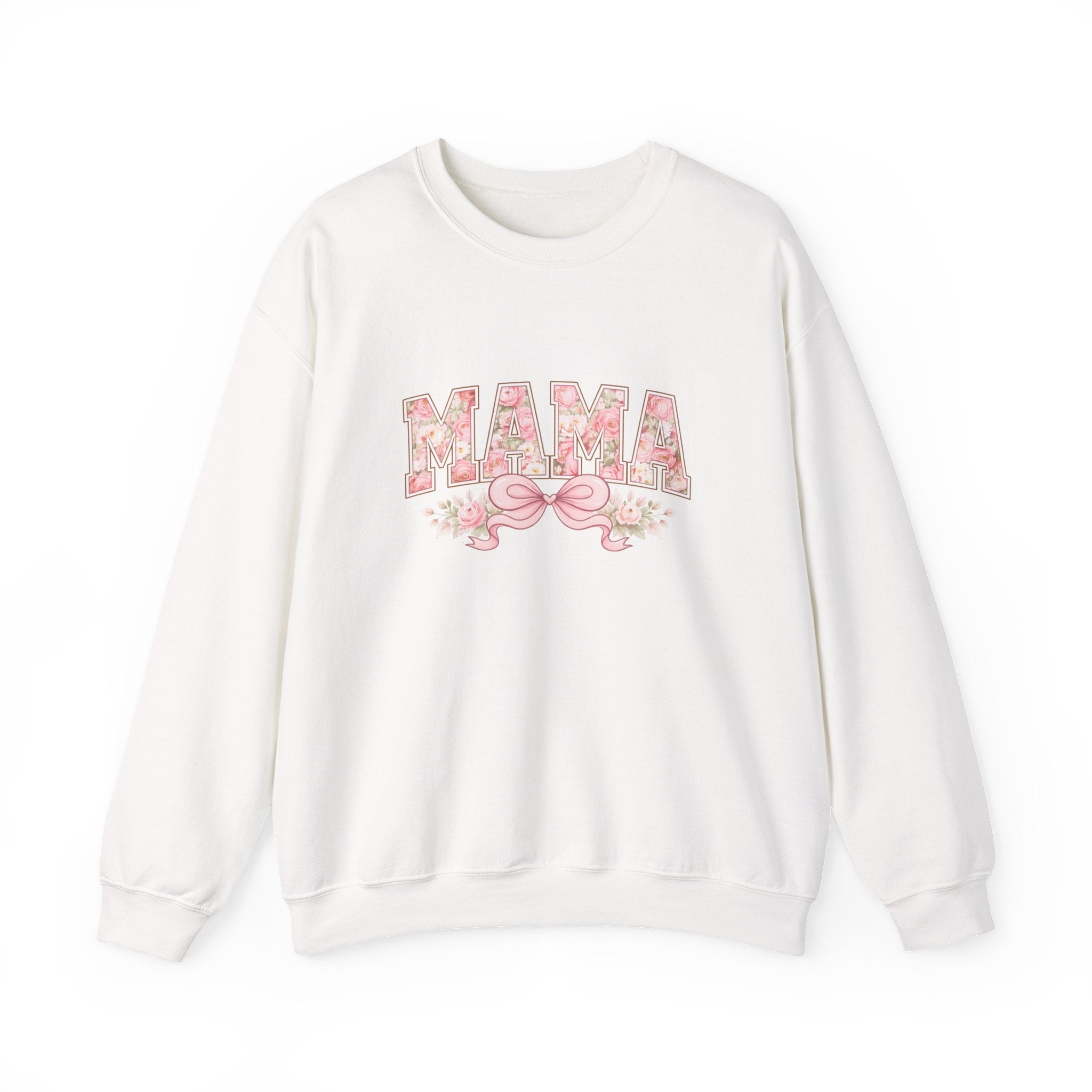 Mama Floral Crewneck Sweatshirt — Pink Floral "MAMA" Gift for Moms