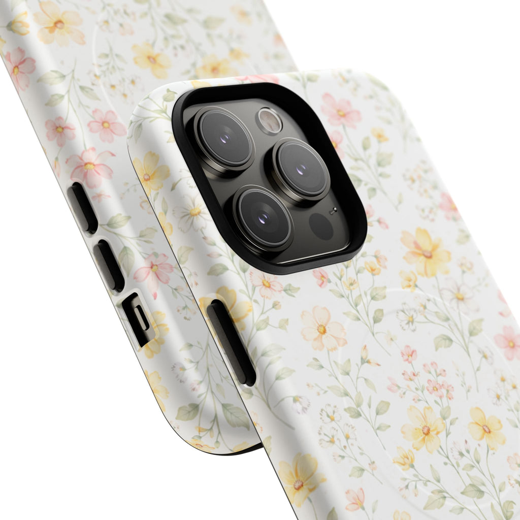 Floral Meadow Tough Magnetic Phone Case | Pastel Wildflower iPhone Cover