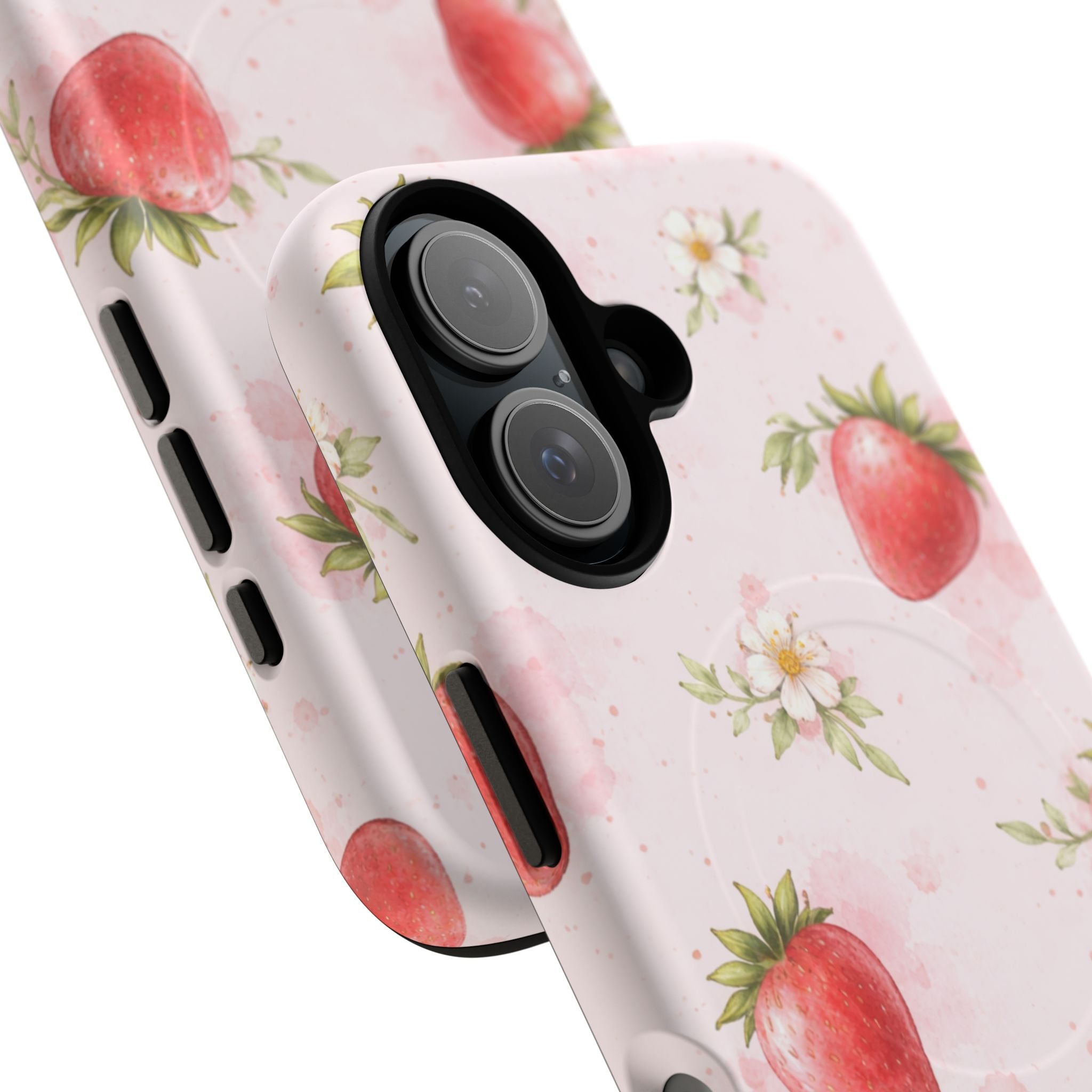 Strawberry Blossom iPhone Case – MagSafe Compatible