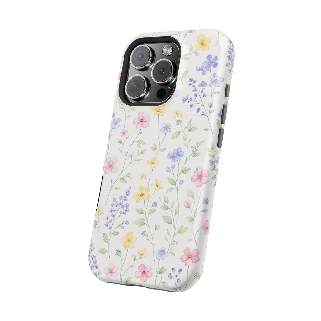 Pastel Wildflower Pattern iPhone Case | Magnetic Impact-Resistant Case