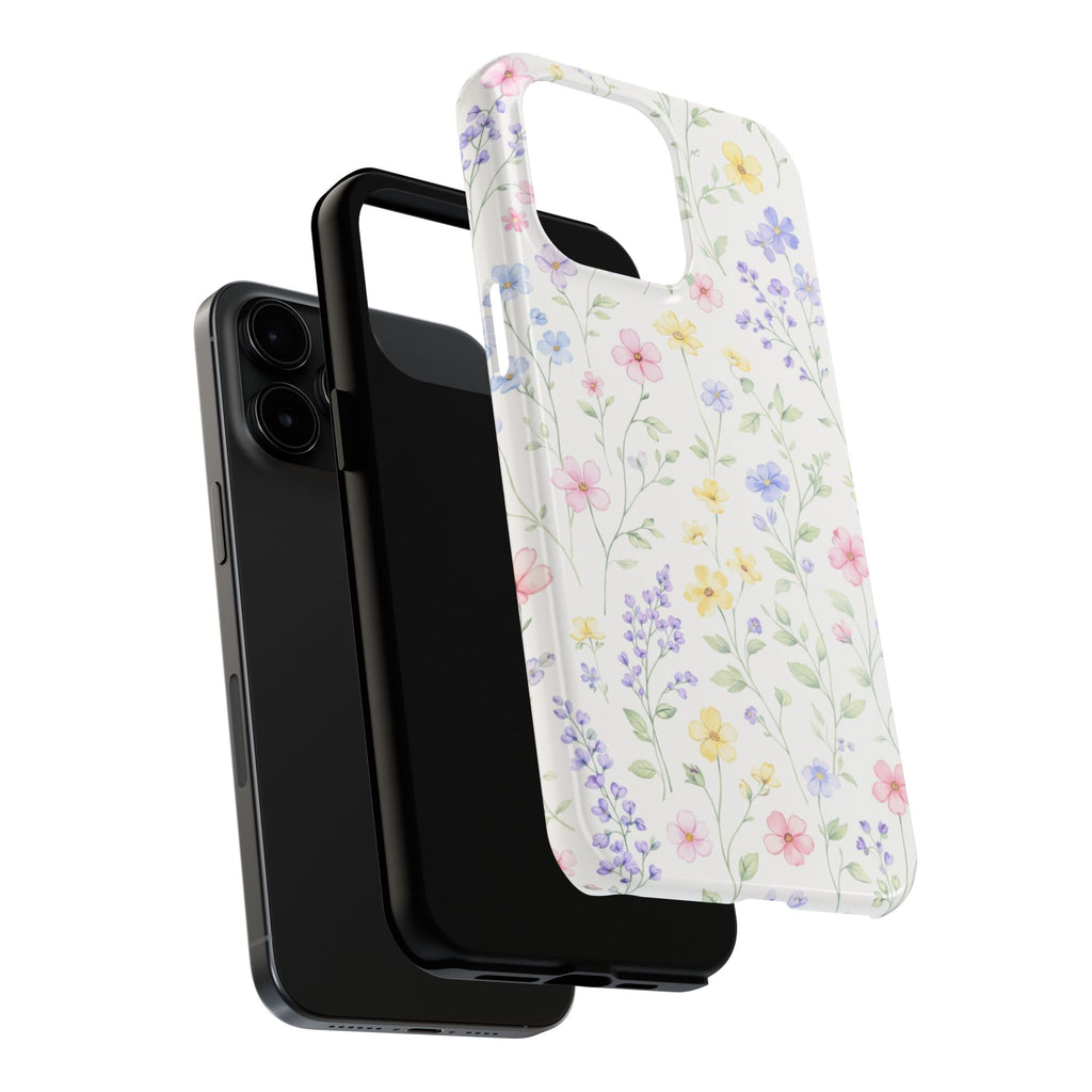 Watercolor Wildflowers Tough iPhone Case | Pastel Floral iPhone Case