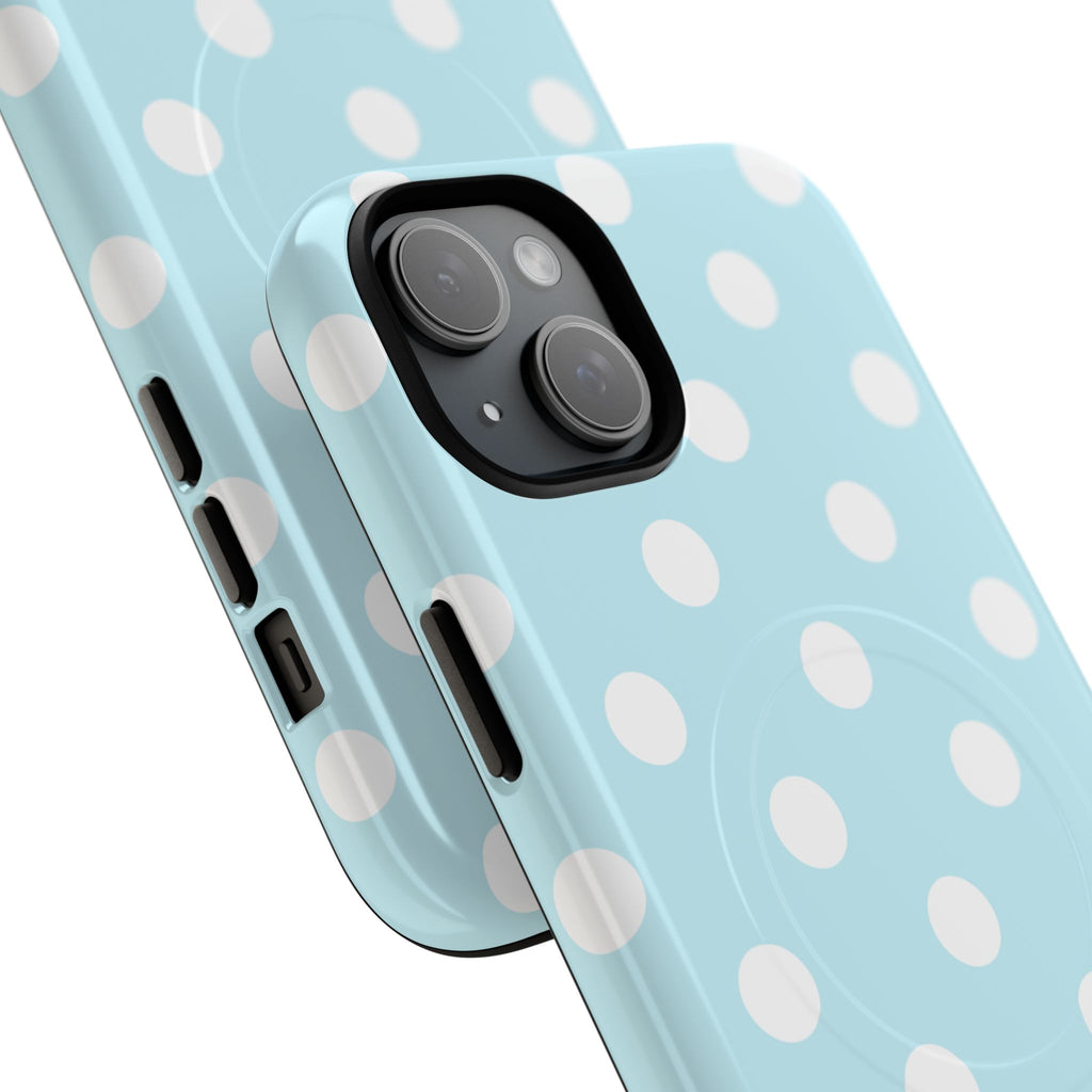 Blue Polka Dot iPhone Case – MagSafe Compatible