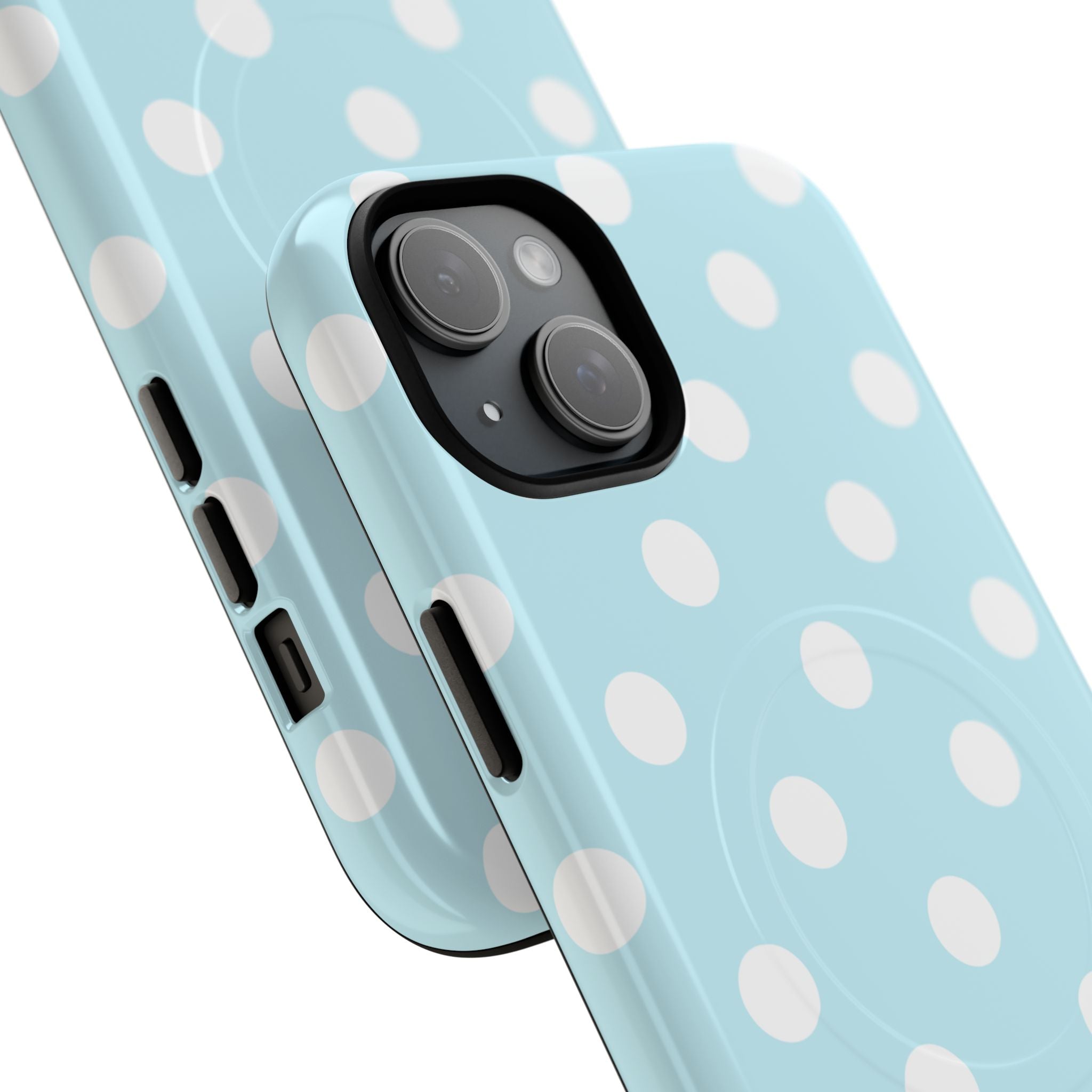 Blue Polka Dot iPhone Case – MagSafe Compatible