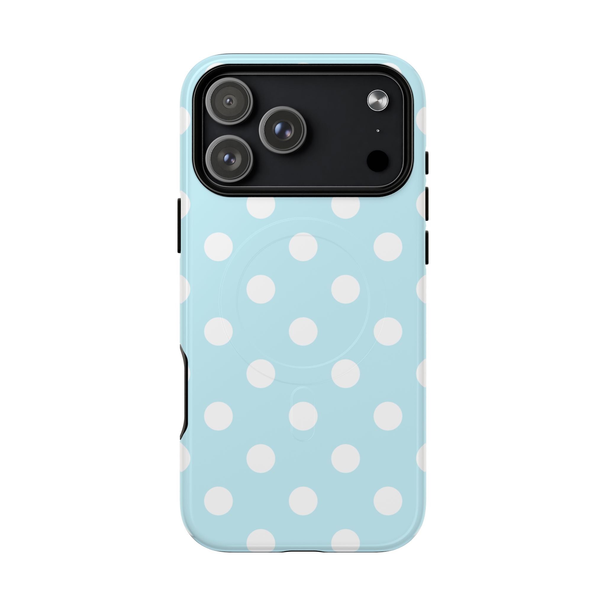 Blue Polka Dot iPhone Case – MagSafe Compatible