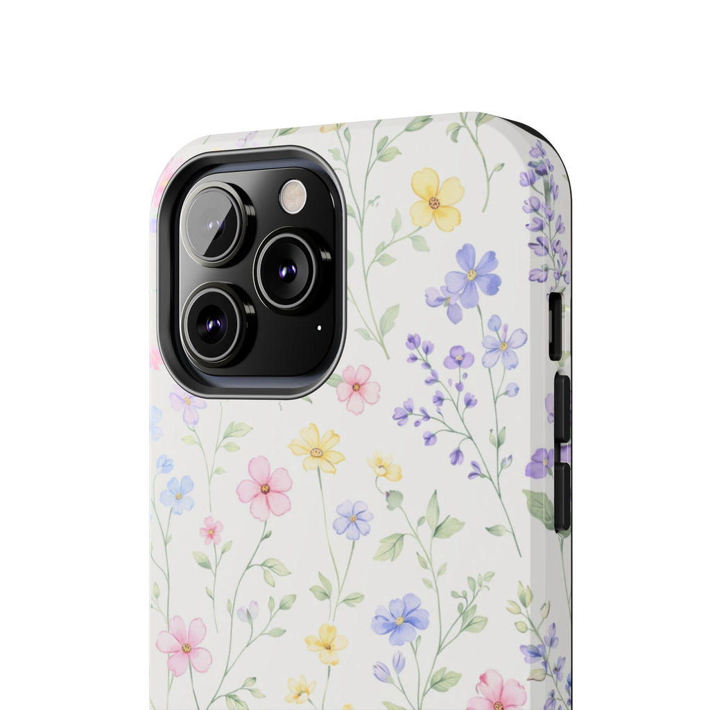 Watercolor Wildflowers Tough iPhone Case | Pastel Floral iPhone Case