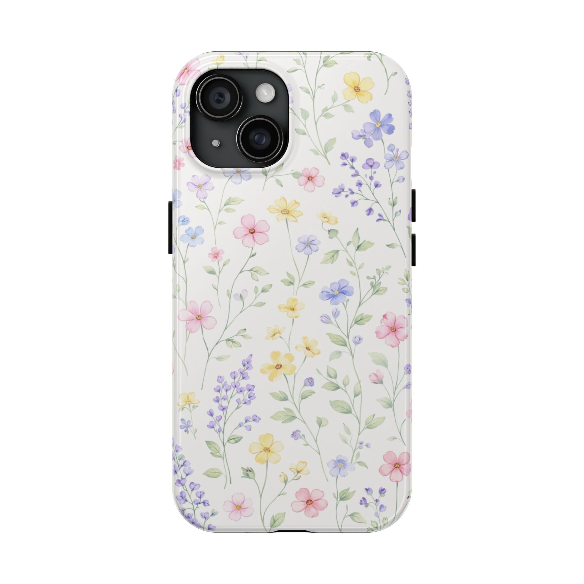 Watercolor Wildflowers Tough iPhone Case | Pastel Floral iPhone Case