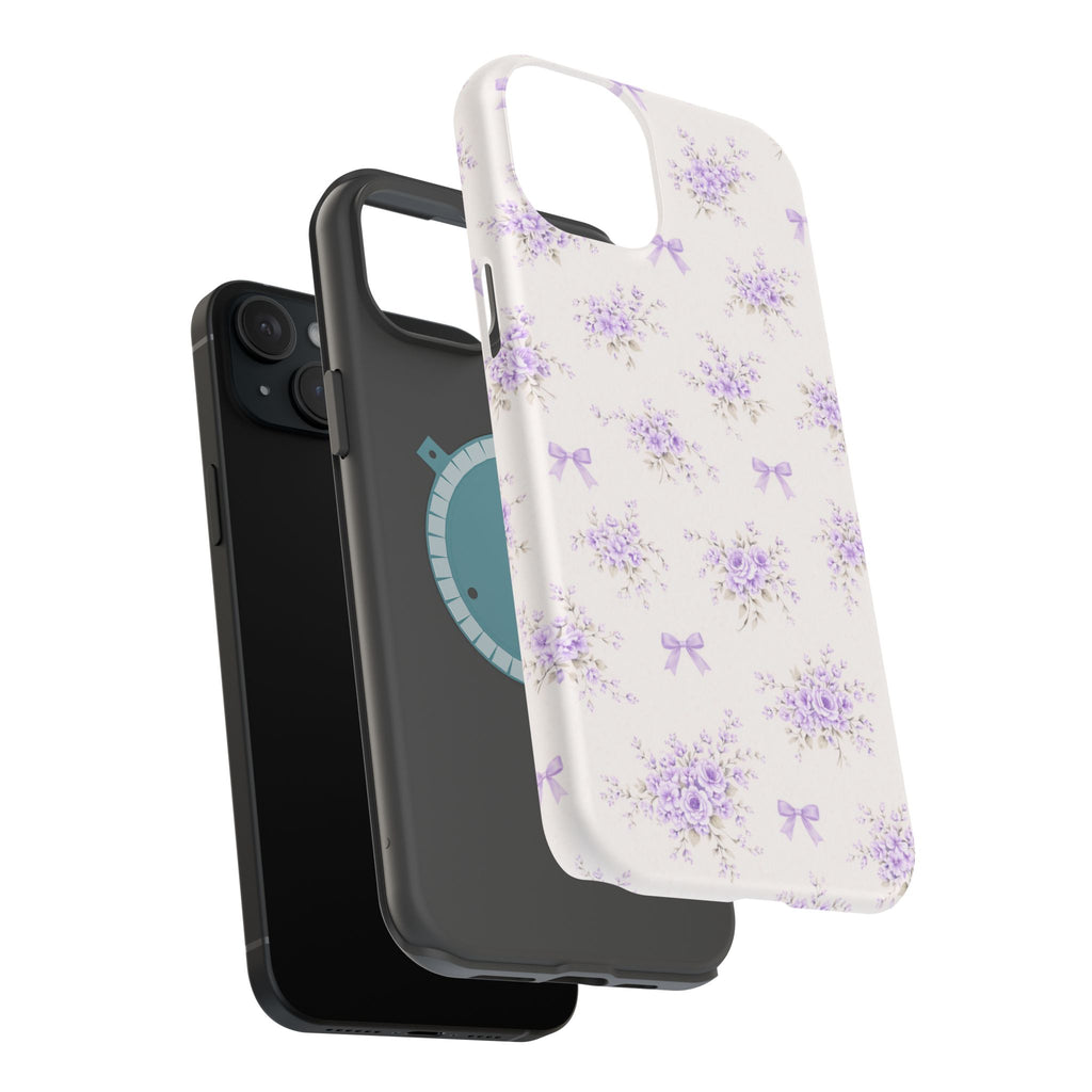 Lavender Bouquet Pattern iPhone Case | Magnetic Impact-Resistant Case