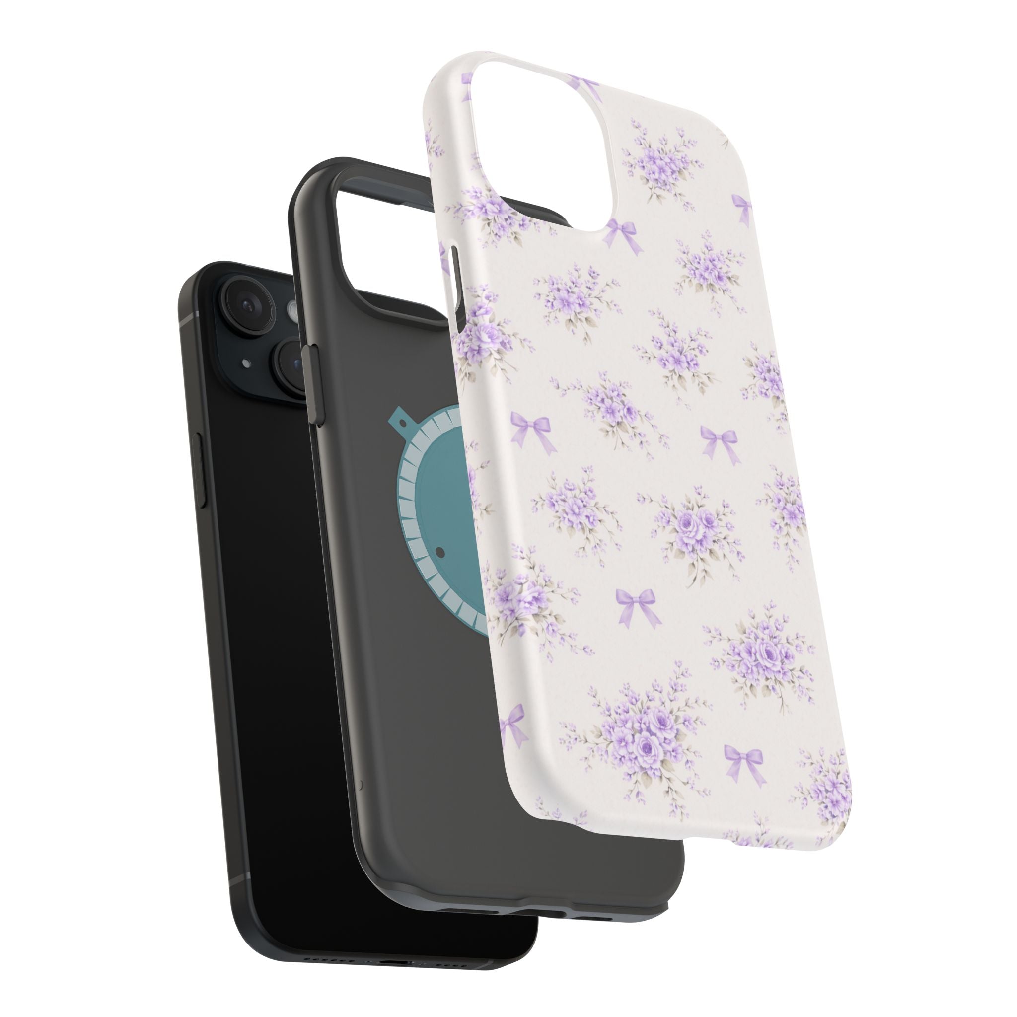 Lavender Bouquet Pattern iPhone Case | Magnetic Impact-Resistant Case