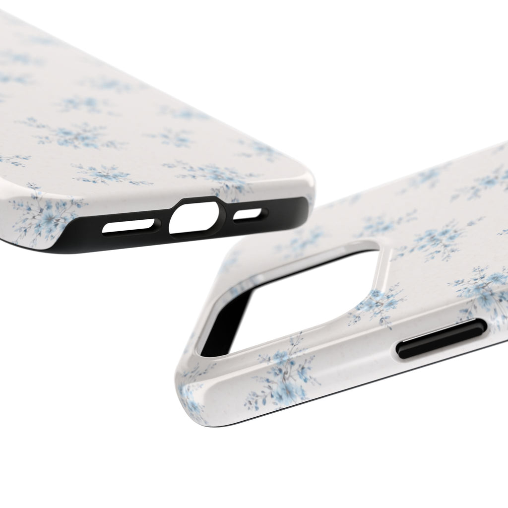 Blue Floral Sprig iPhone Case, Tough Botanical Print