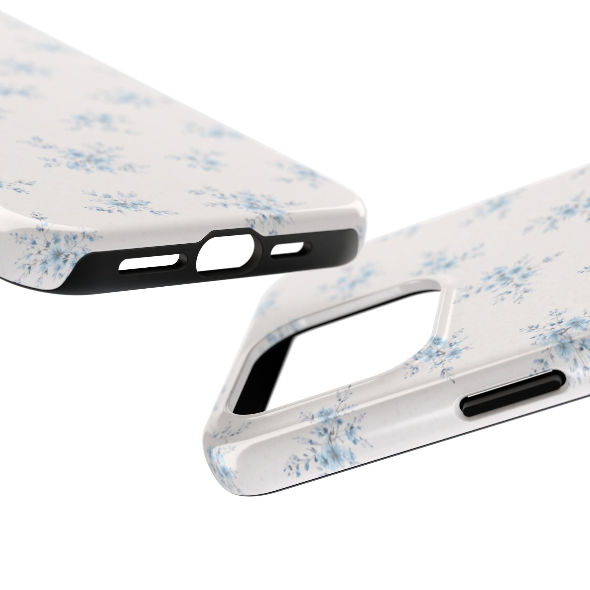 Blue Floral Sprig iPhone Case, Tough Botanical Print