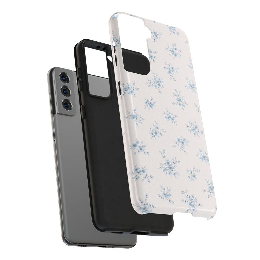 Blue Baby Breath Floral Samsung Galaxy Tough Phone Case, Delicate Botanical Print