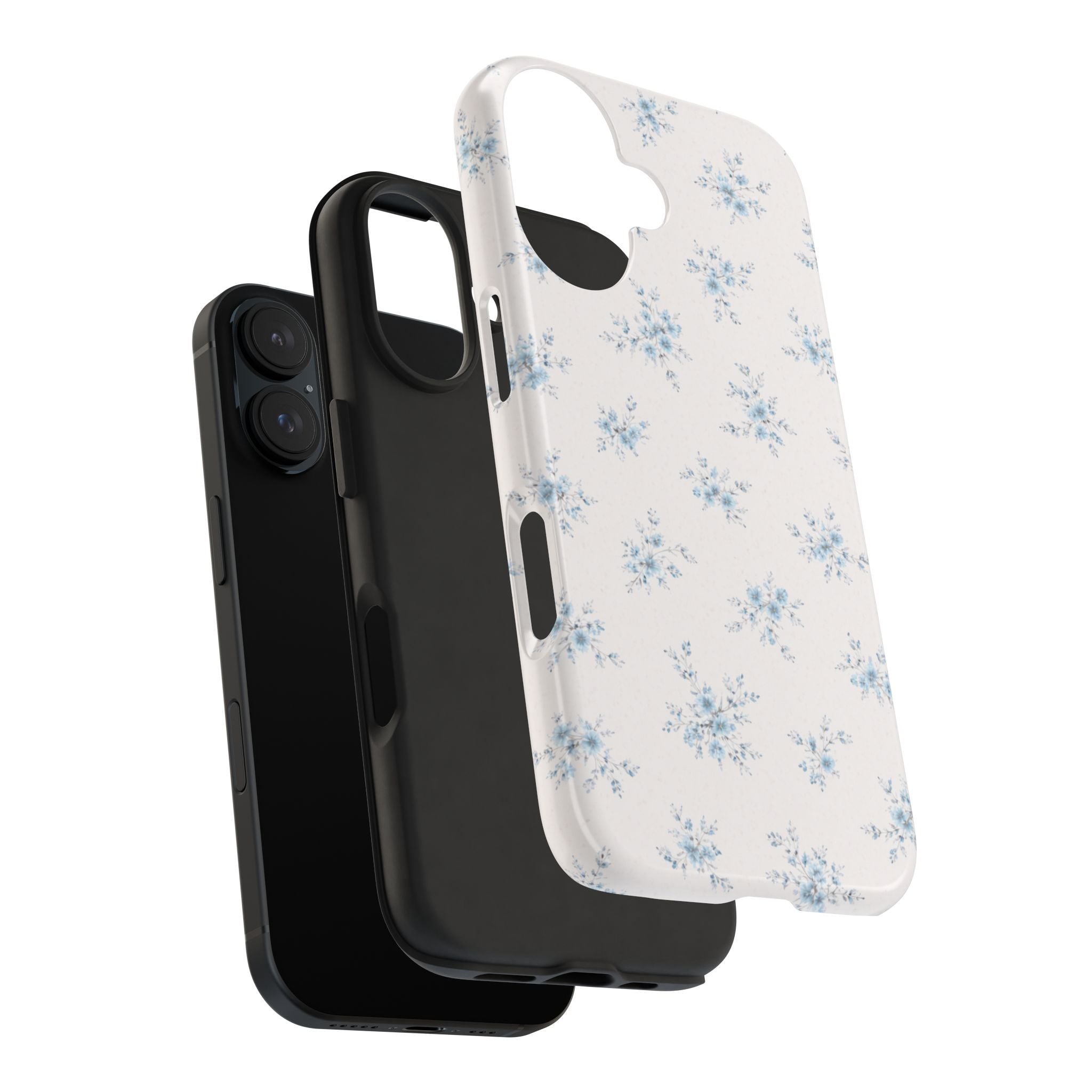 Blue Floral Sprig iPhone Case, Tough Botanical Print
