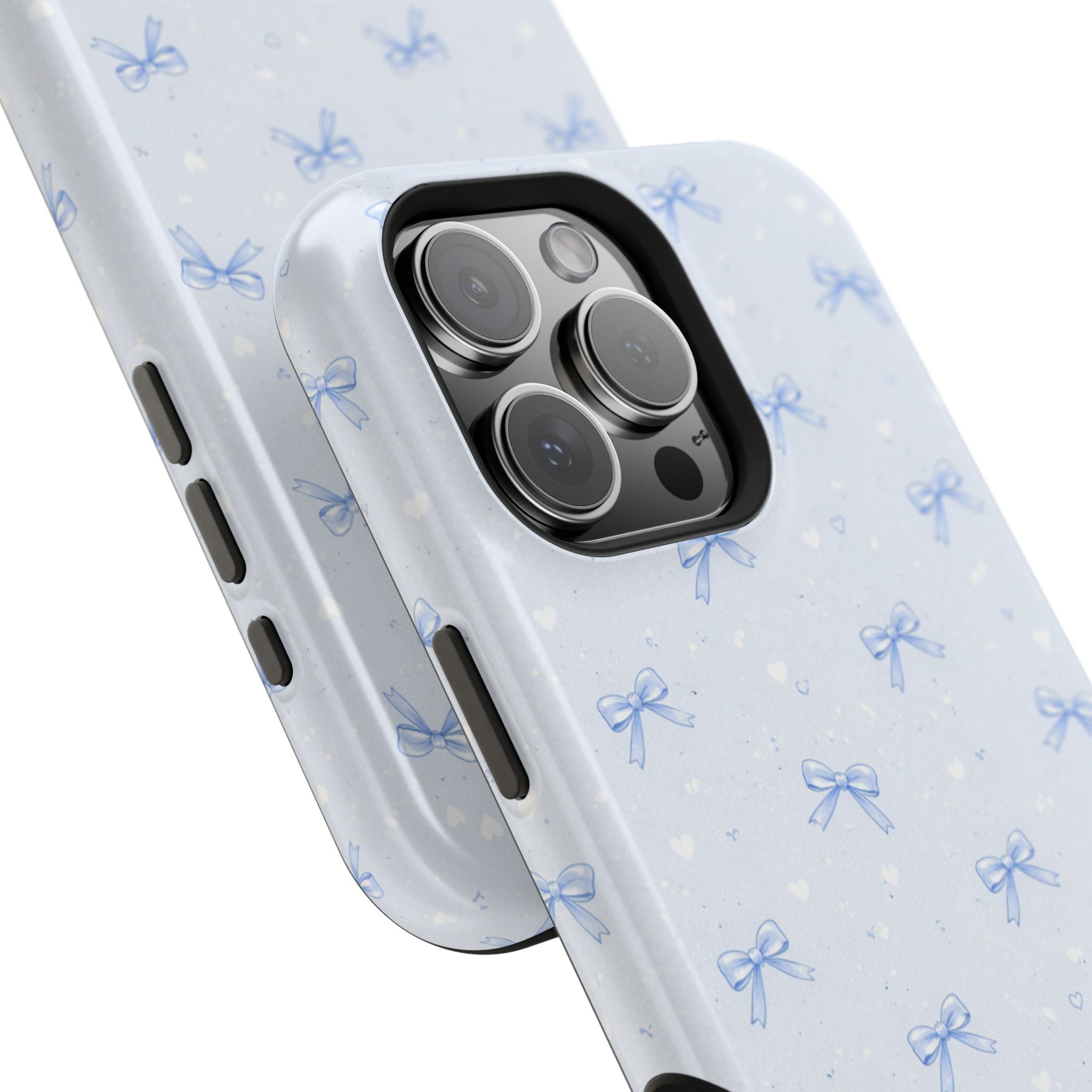 Blue Bow Pattern iPhone Case | Magnetic Impact-Resistant Case
