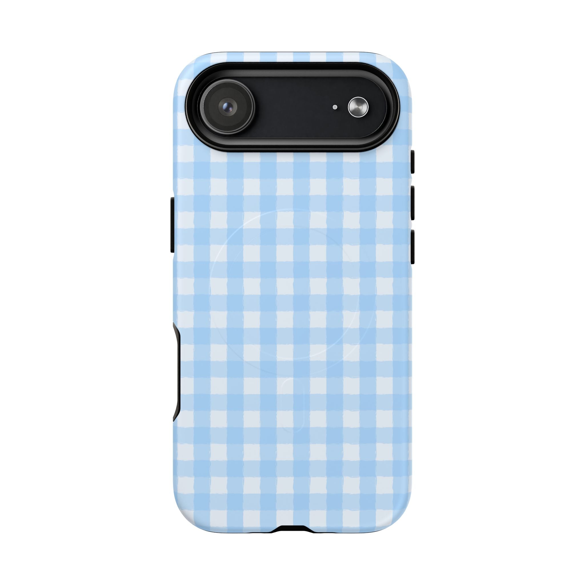 Blue Gingham iPhone Case – MagSafe Compatible