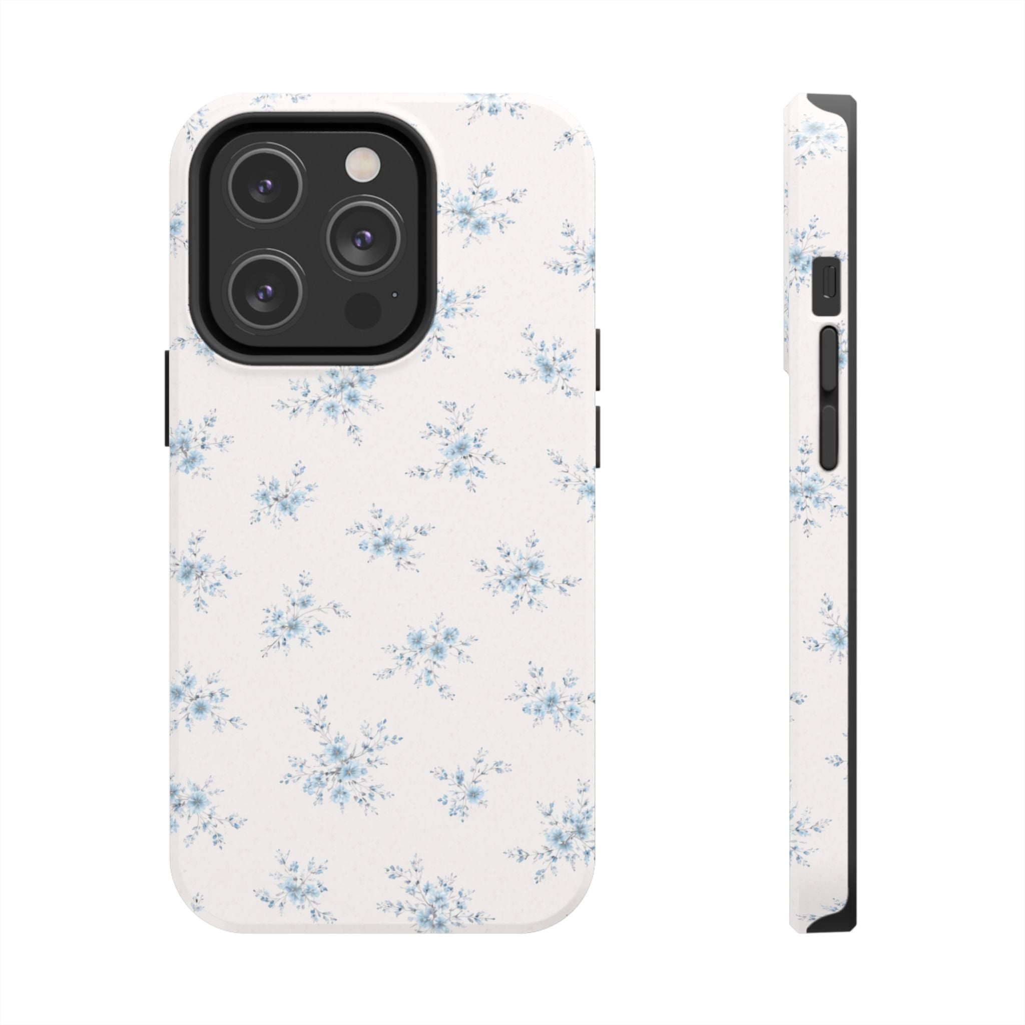 Blue Floral Sprig iPhone Case, Tough Botanical Print