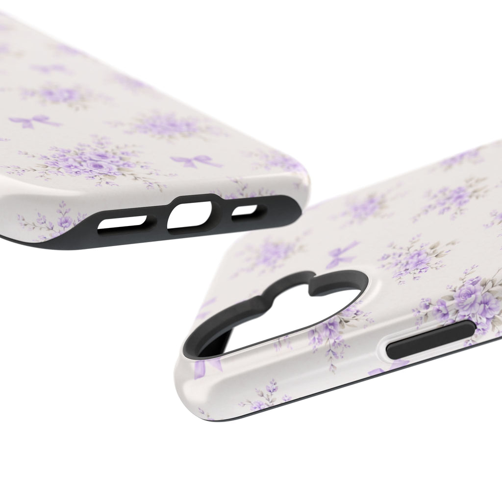 Lavender Bouquet Pattern iPhone Case | Magnetic Impact-Resistant Case