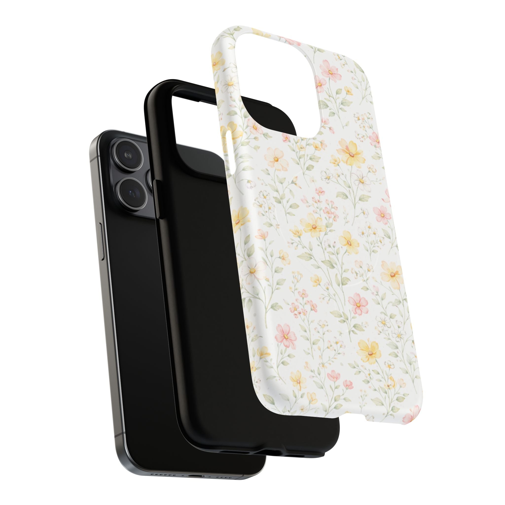 Floral Meadow Tough Magnetic Phone Case | Pastel Wildflower iPhone Cover