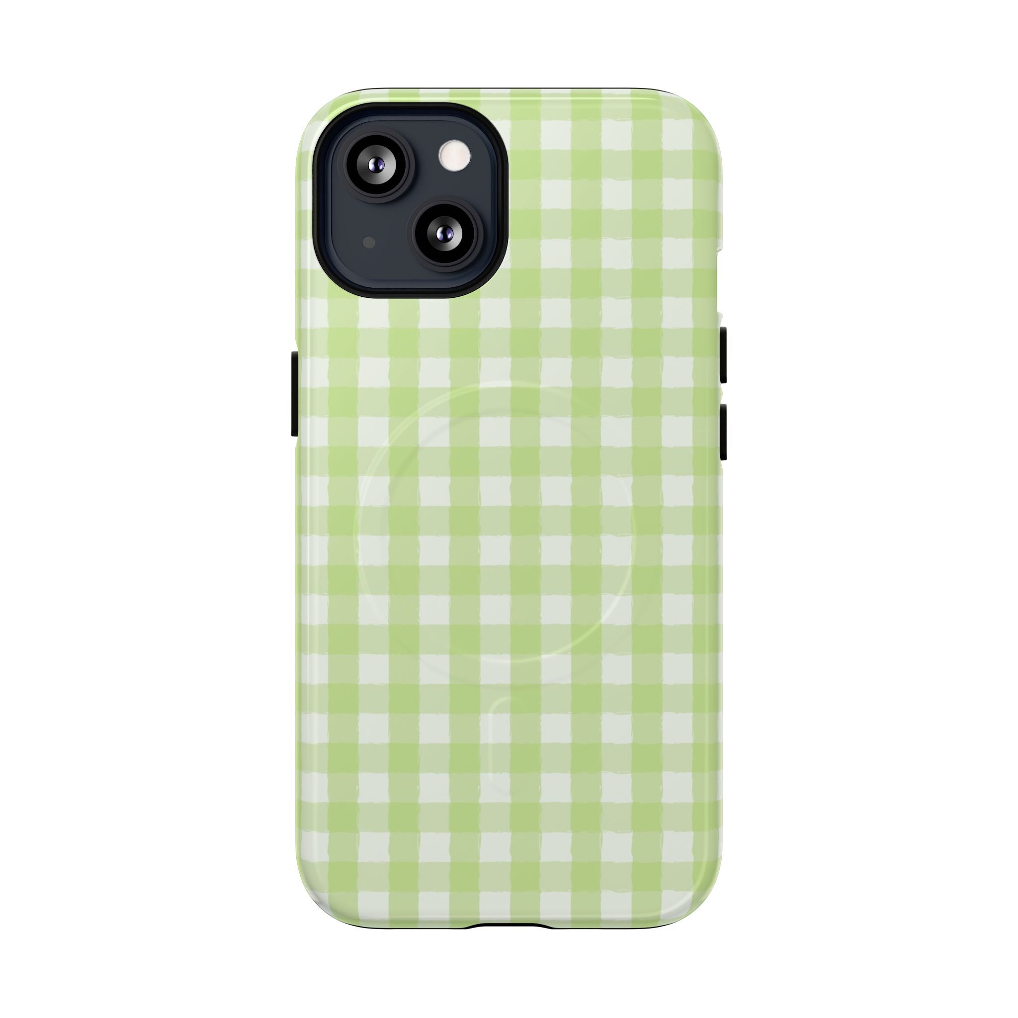 Green Gingham iPhone Case – MagSafe Compatible