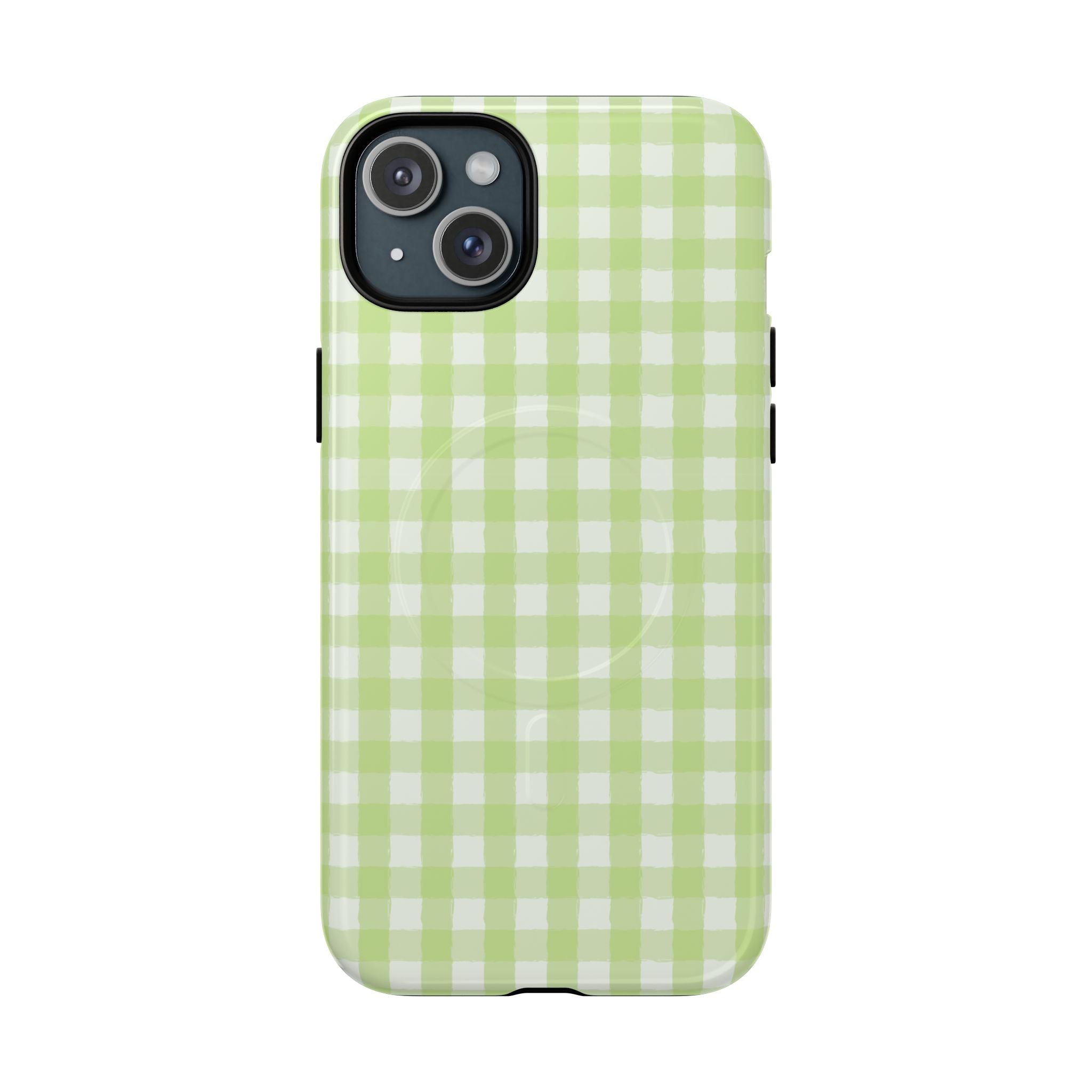 Green Gingham iPhone Case – MagSafe Compatible