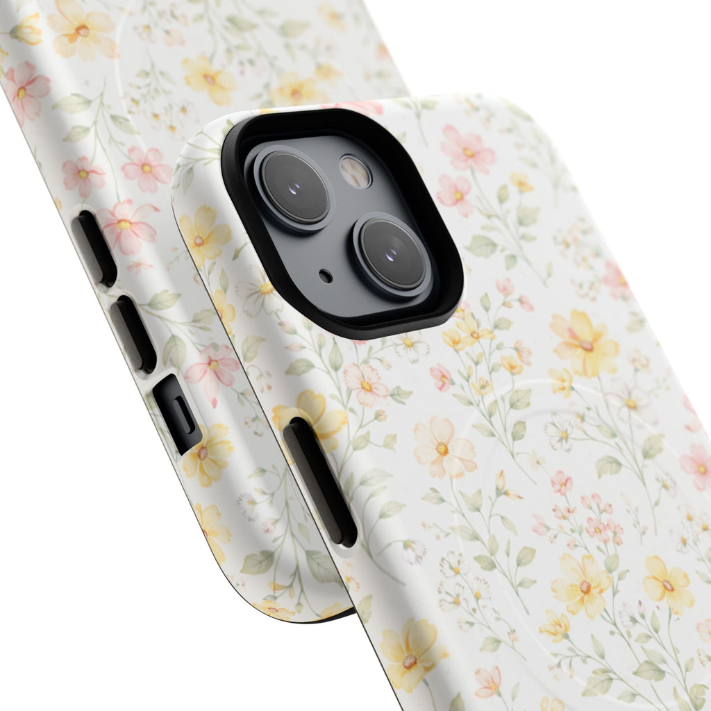 Floral Meadow Tough Magnetic Phone Case | Pastel Wildflower iPhone Cover