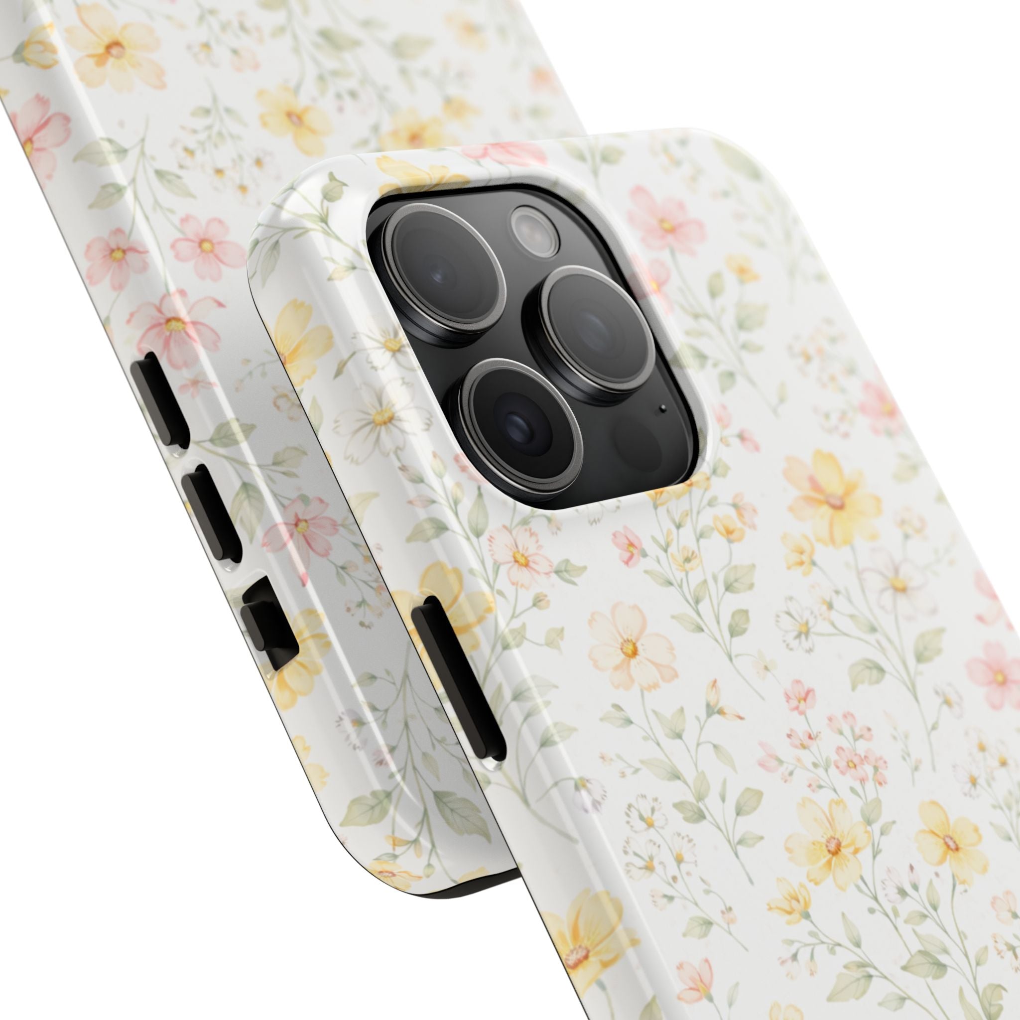 Delicate Pastel Wildflowers Tough Phone Case, Floral Botanical Pattern