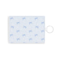 Blue Bow Pattern Saffiano Leather Card Holder | Pastel Polka Dot