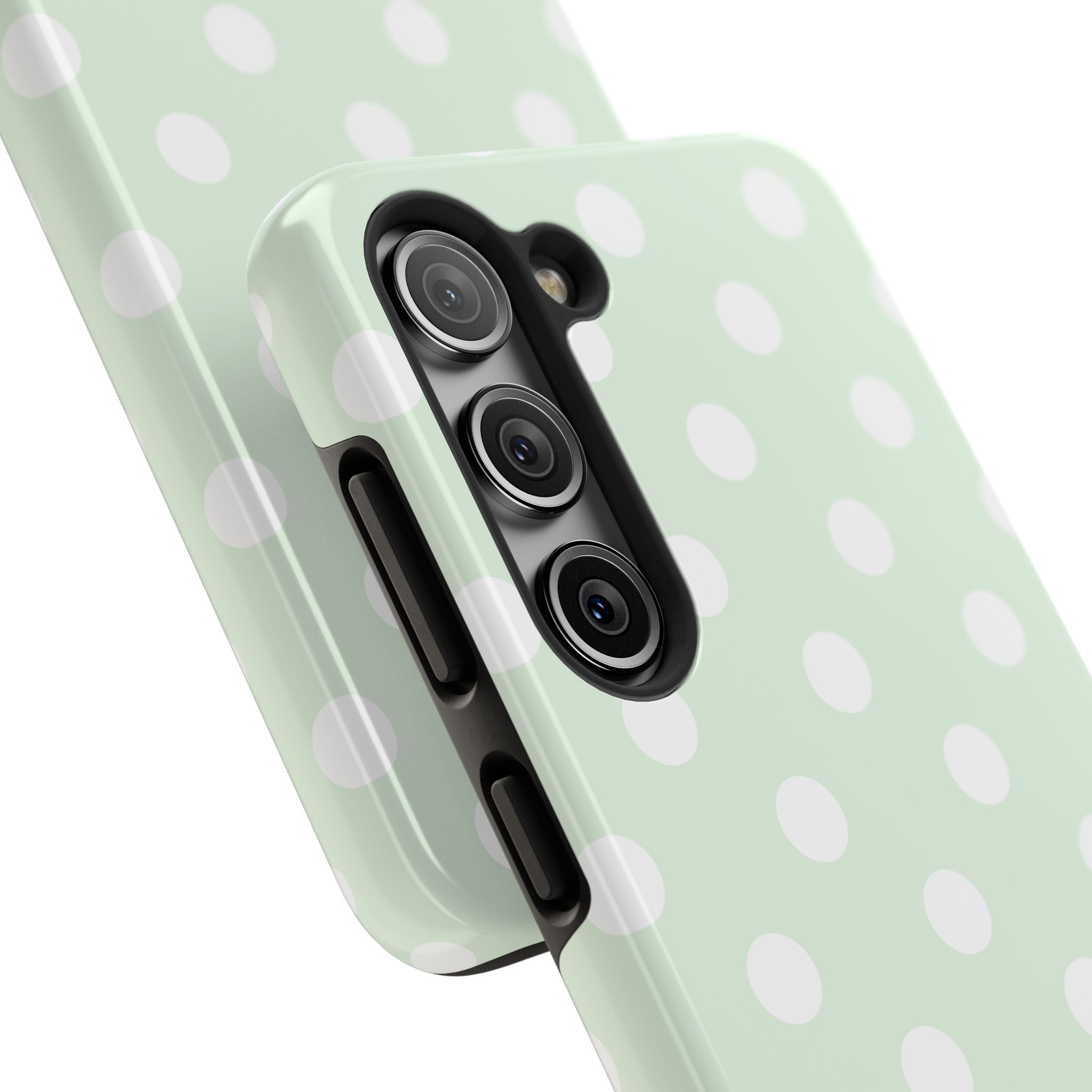 Mint Polka Dot Tough Samsung Case - Pastel Green Protective Phone Cover