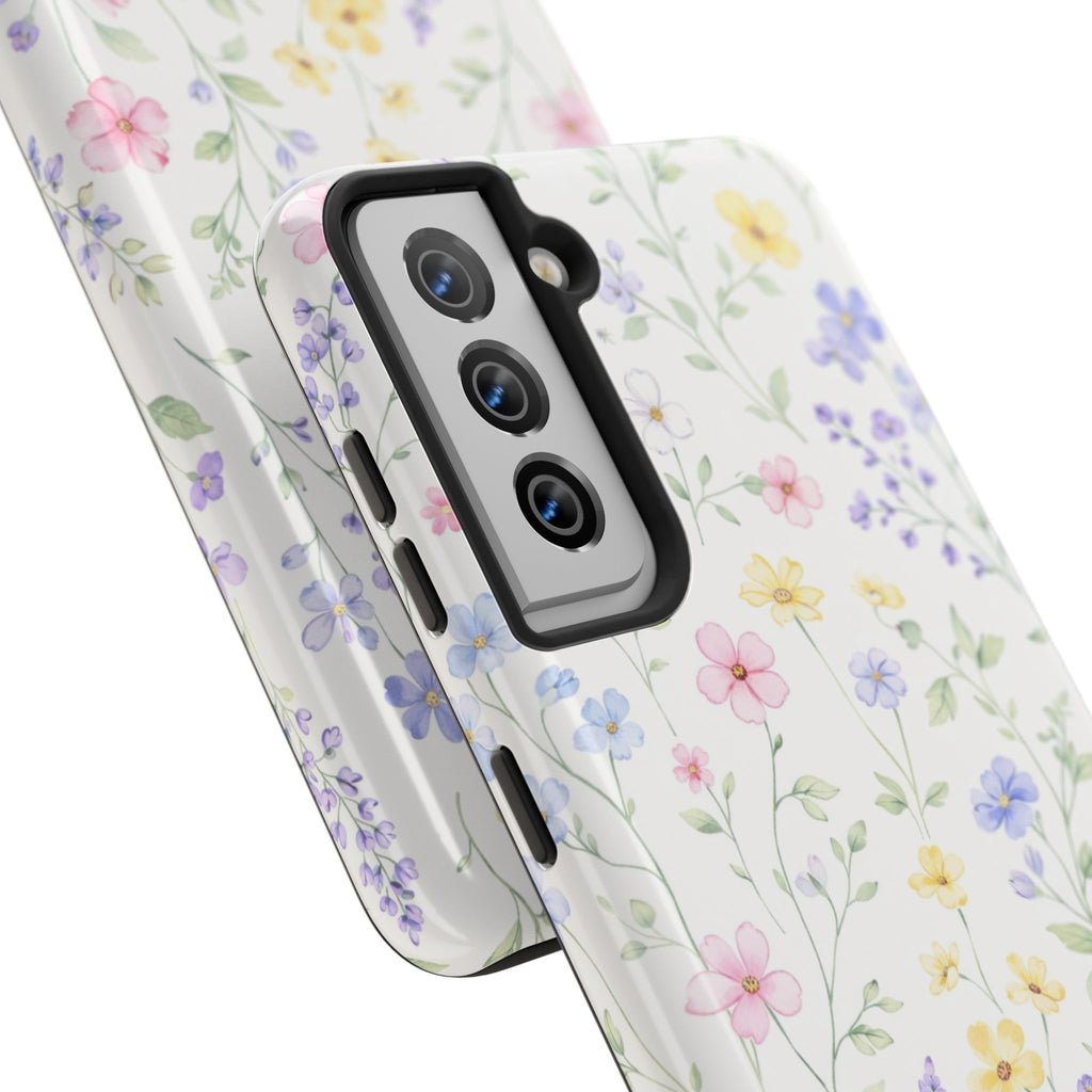 Pastel Wildflower Pattern Tough Samsung Galaxy  Phone Case | Floral Spring Phone Case