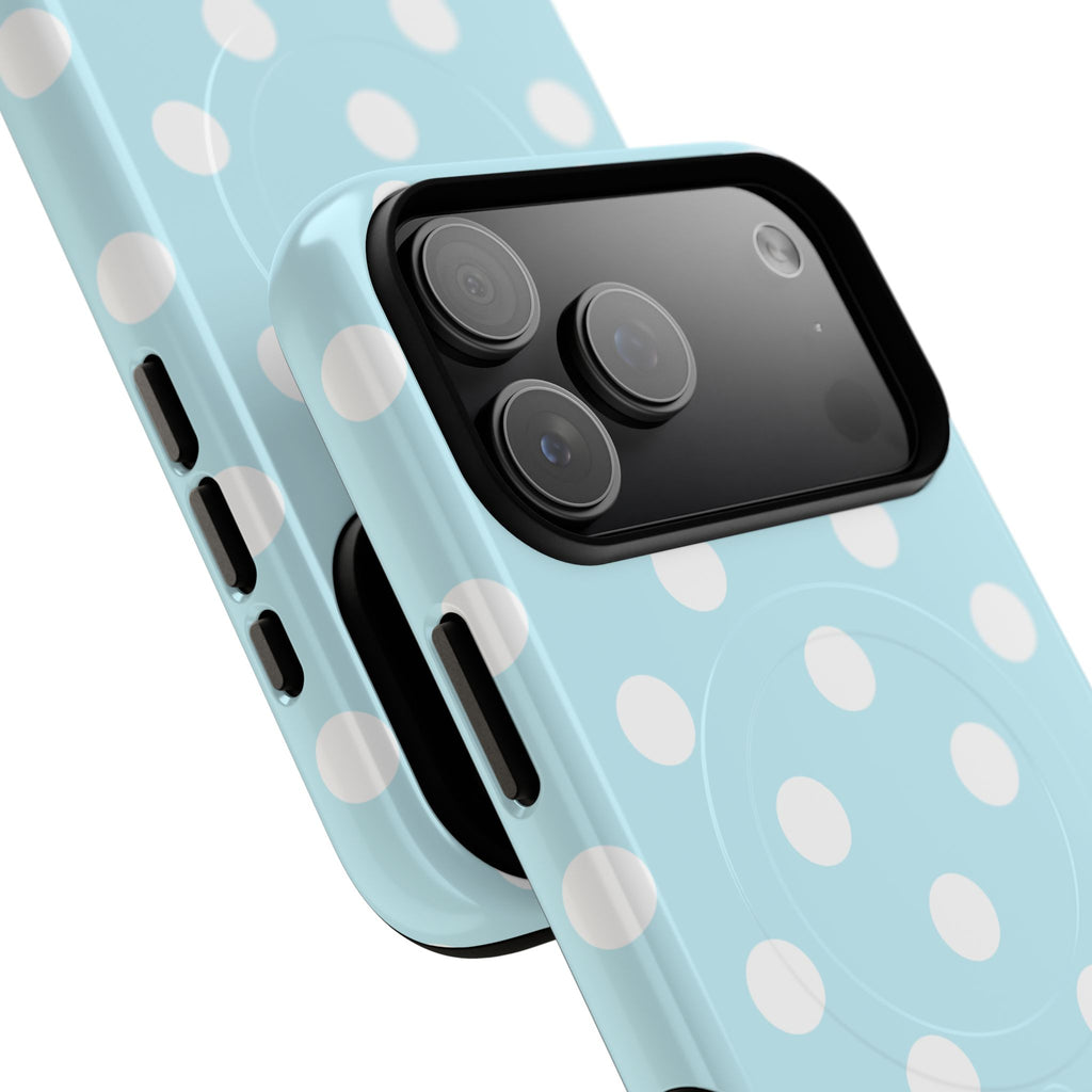 Blue Polka Dot iPhone Case – MagSafe Compatible