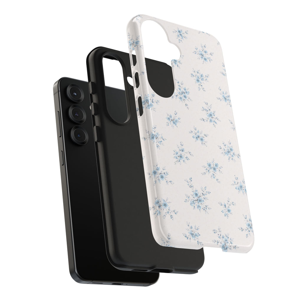 Blue Baby Breath Floral Samsung Galaxy Tough Phone Case, Delicate Botanical Print