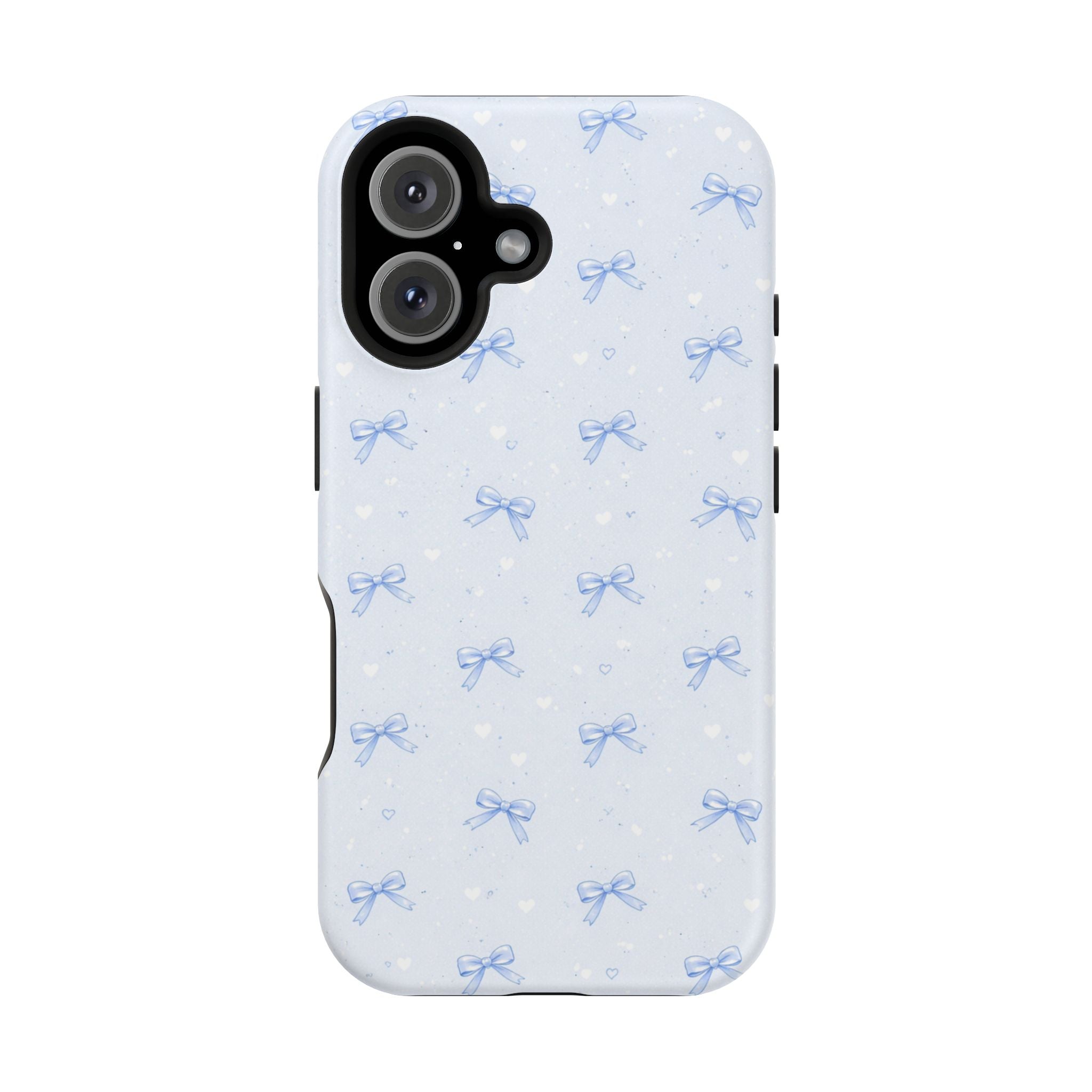 Blue Bow Pattern iPhone Case | Magnetic Impact-Resistant Case
