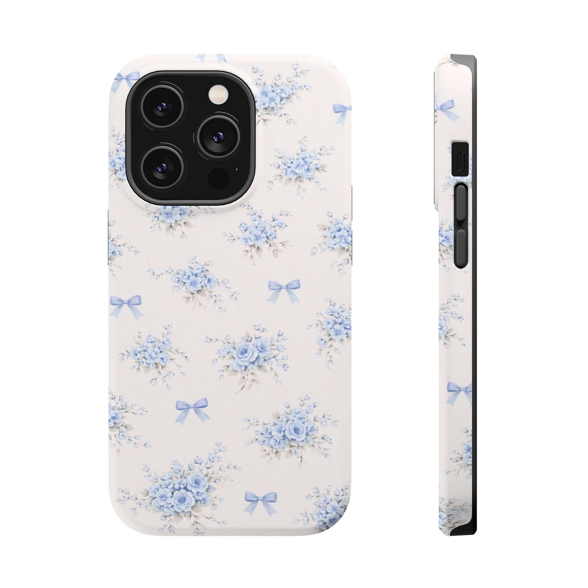Blue Floral Bouquet iPhone Case | Magnetic Impact-Resistant Case