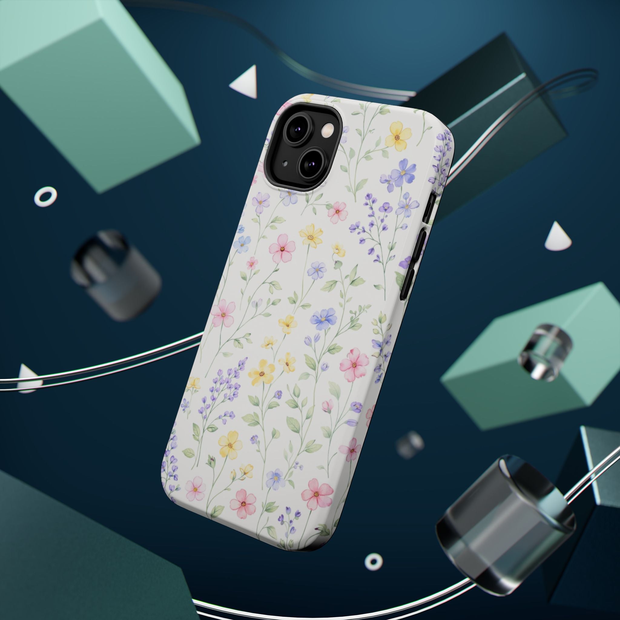 Pastel Wildflower Pattern iPhone Case | Magnetic Impact-Resistant Case