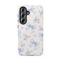 Blue Watercolor Bows Floral Pattern iPhone Case, Magnetic Impact-Resistant
