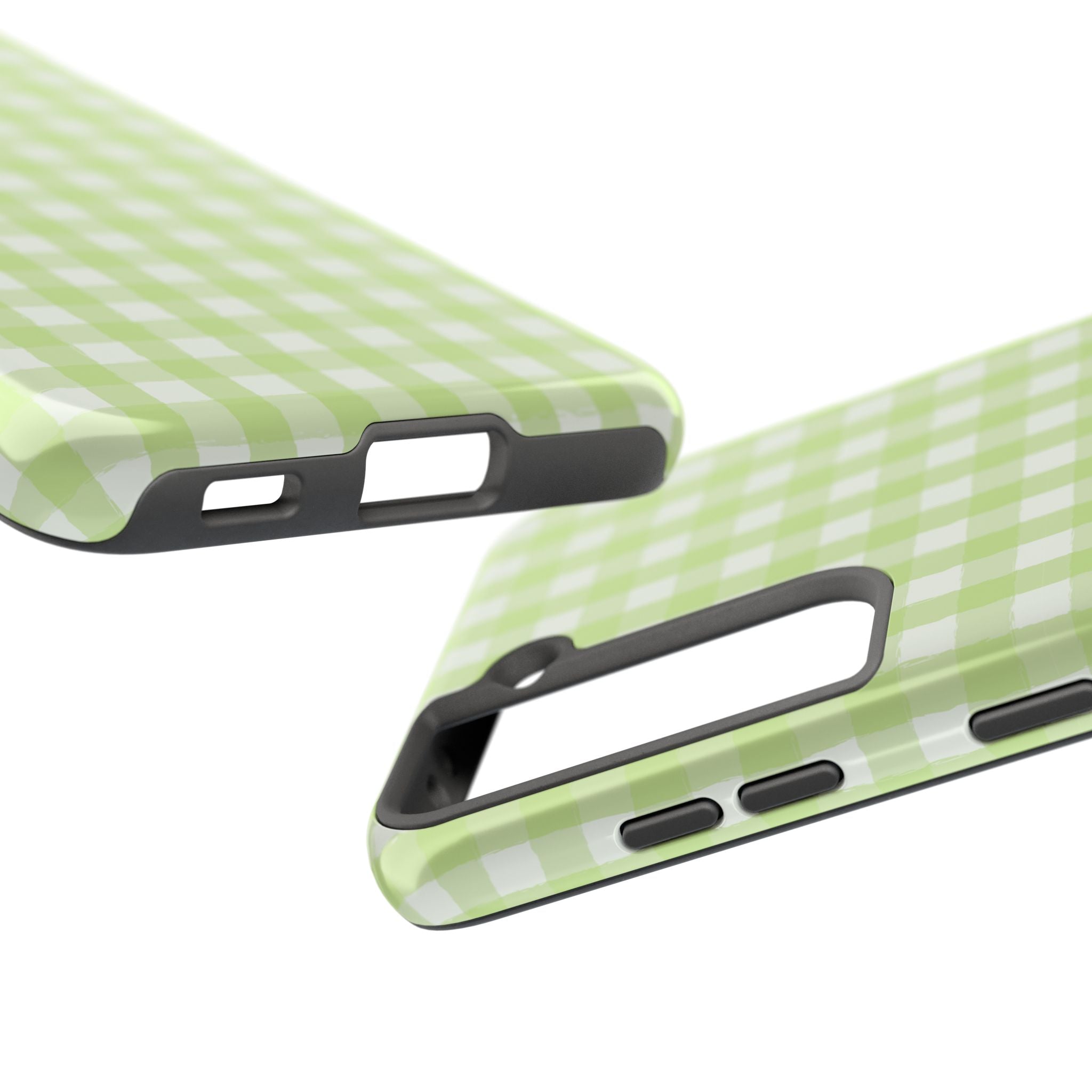 Green Gingham Tough Samsung Case – Pastel Plaid Protective Cover