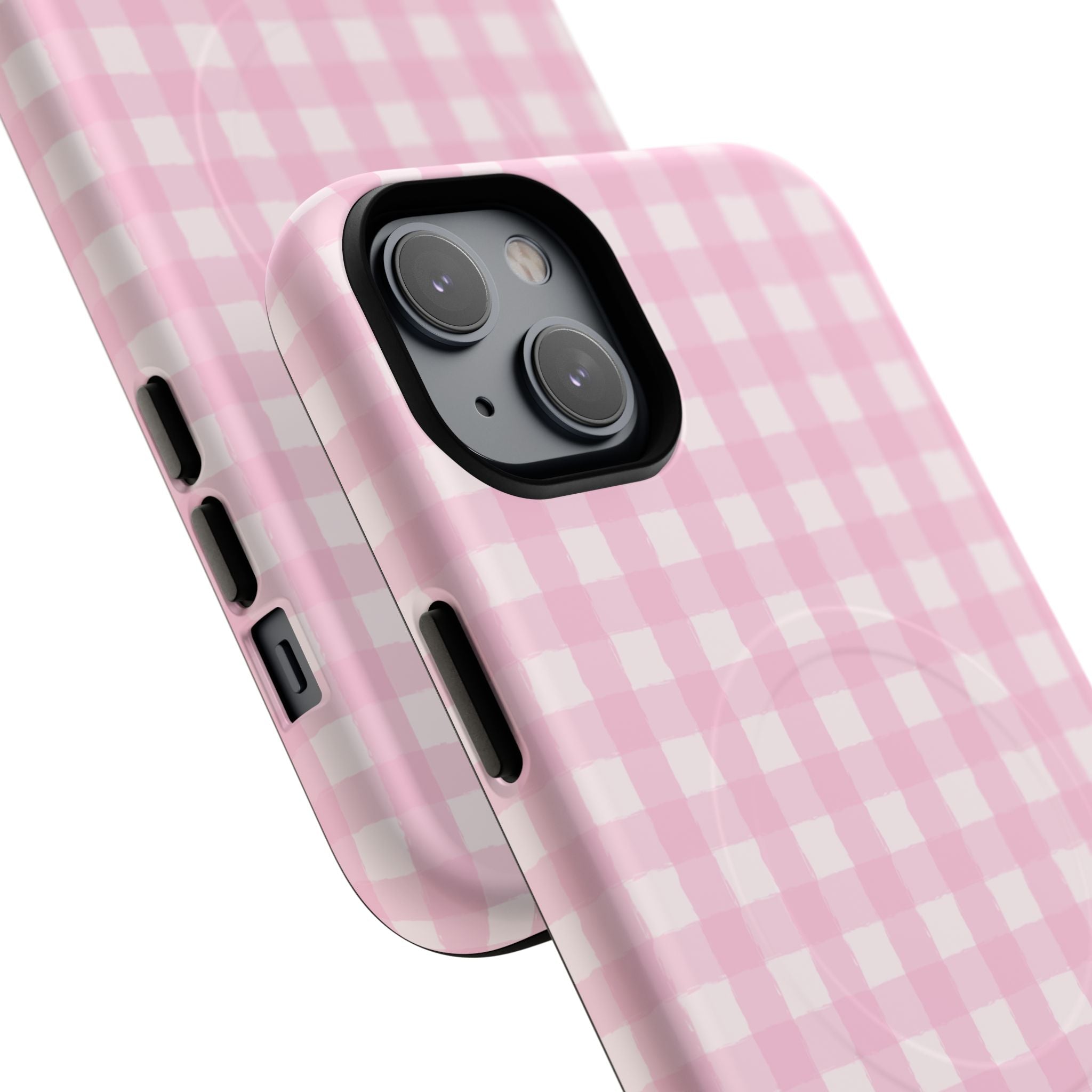 Pink Gingham iPhone Case – MagSafe Compatible