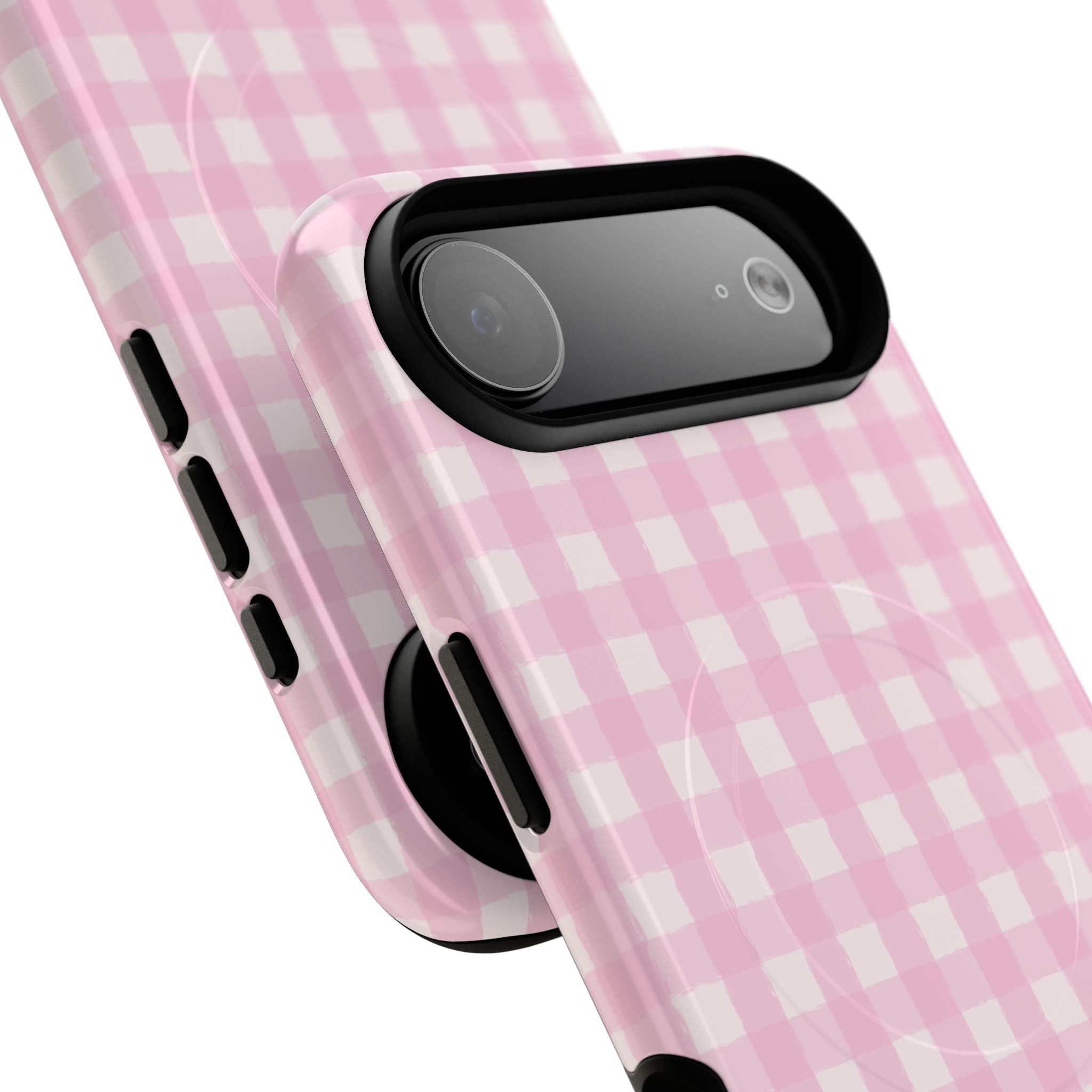 Pink Gingham iPhone Case – MagSafe Compatible